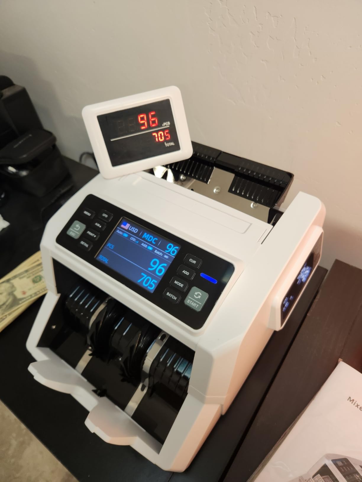 LOLARAN N71 Money Counter Machine Mixed Denomination, Dual-Display Mixed Denomination Value Counting Machine with UV/MG/IR/DD Counterfeit Detection, USD, EUR, MXN, GBP and CAD Business Money Counter customer photo 2