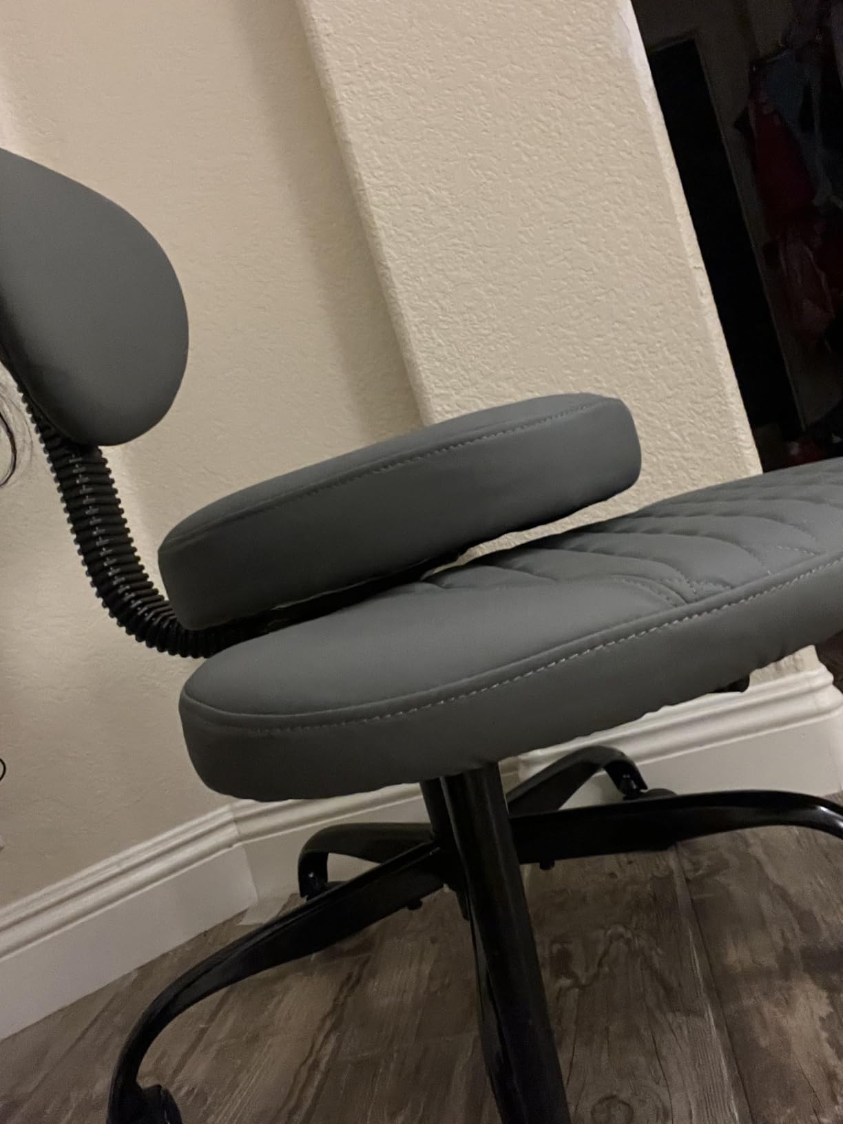 Ergonomic Cross Legged Office Chair with Wheels - Adjustable Height for Meditation, ADHD Desk & Yoga - Wide Criss Cross Design with Lumbar Support, Kneeling Chair - Black customer photo 2