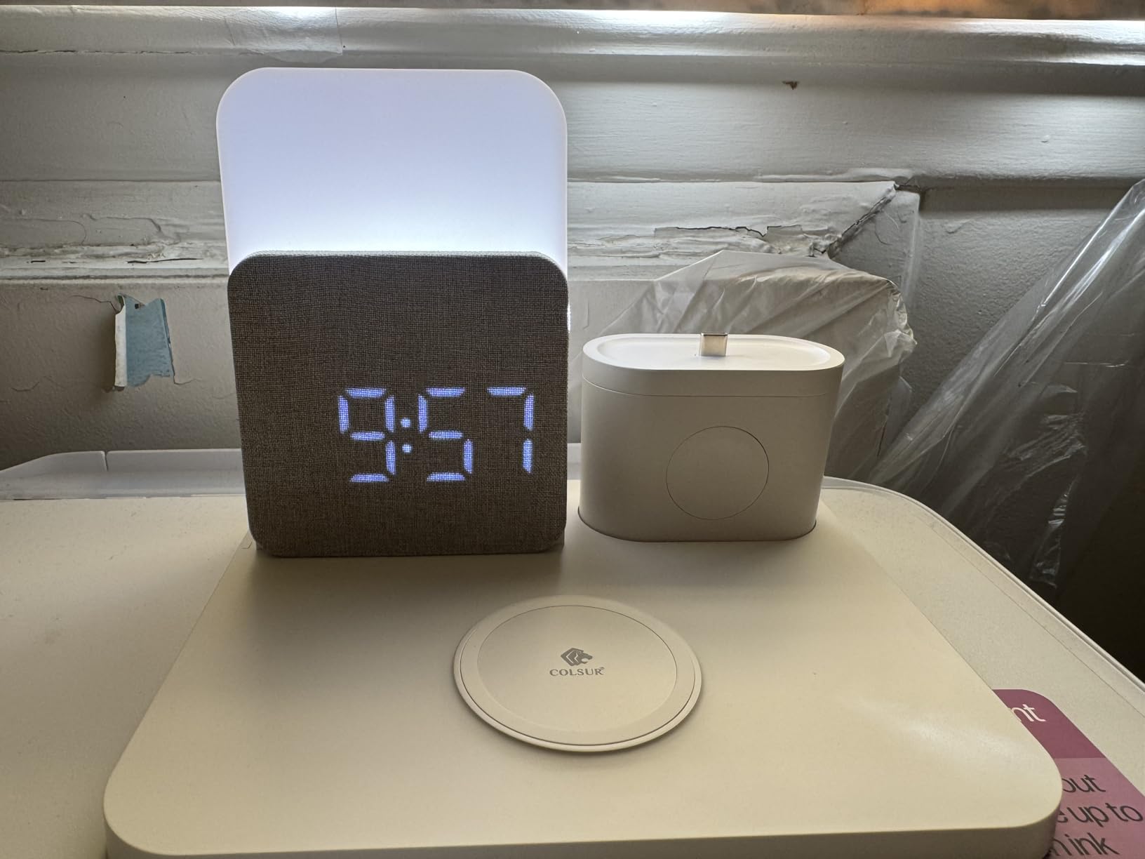 Alarm Clock Charging Station for Bedrooms, 7 in 1 Wireless Charging Station, Magnetic Charger with Night Light Bedside Clock for iPhone 17 16 15 14 13 12 Pro Max, Apple Watch, AirPods (Wood) customer photo 1