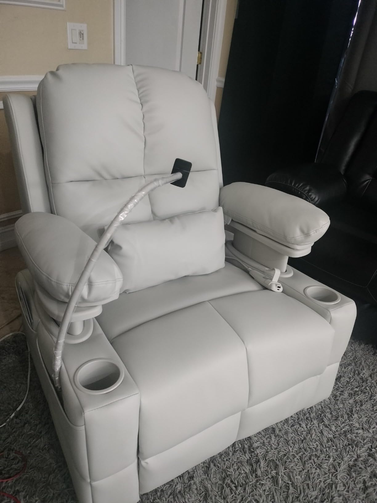 MAMAZING Lullapod Power Nursery Recliner Rocking Chair - Triple Motor Power Recliner with HugAssist Armrest, 270° Swivel Glider with Dual Charging Port and Storage customer photo 1