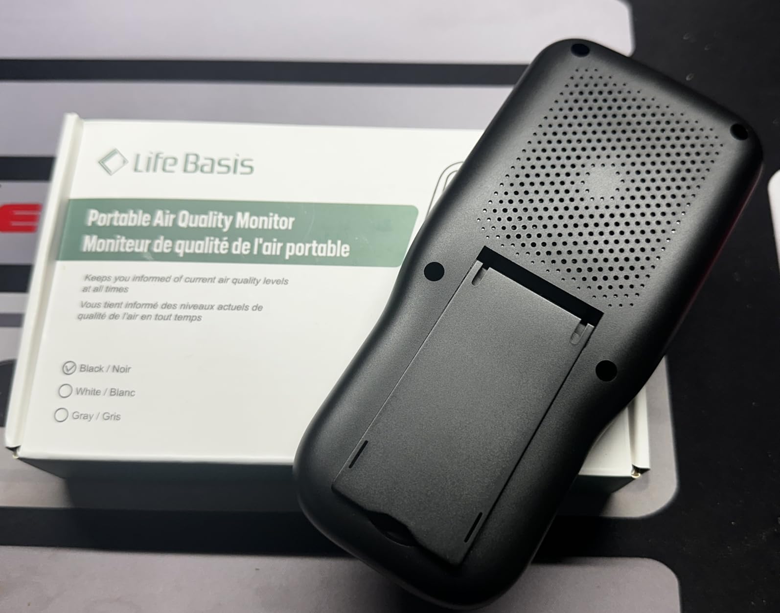 LifeBasis Air Quality Monitor Indoor, 11-in-1 Air Quality Detector with Stand, Air Meter Test AQI, PM1.0, PM2.5, PM10, CO2, TVOC, HCHO, Particles, Temperature and Humidity with Alert customer photo 2