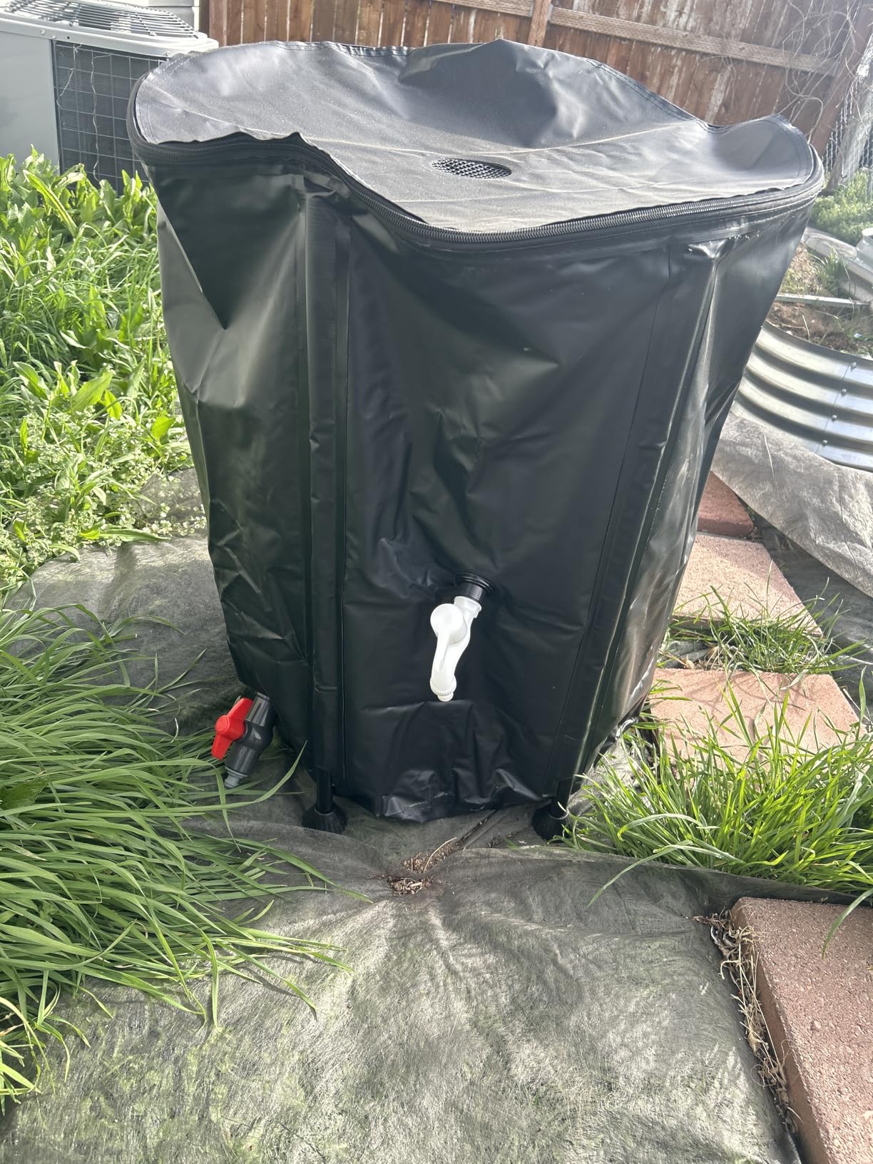 Collapsible Rain Barrel Water Storage Containers-53 Gallon Portable Rainwater Collect System Water Tank to Collect Rainwater from Gutter Downspout Water Catcher with Spigots,Filter and Overflow Kits customer photo 1