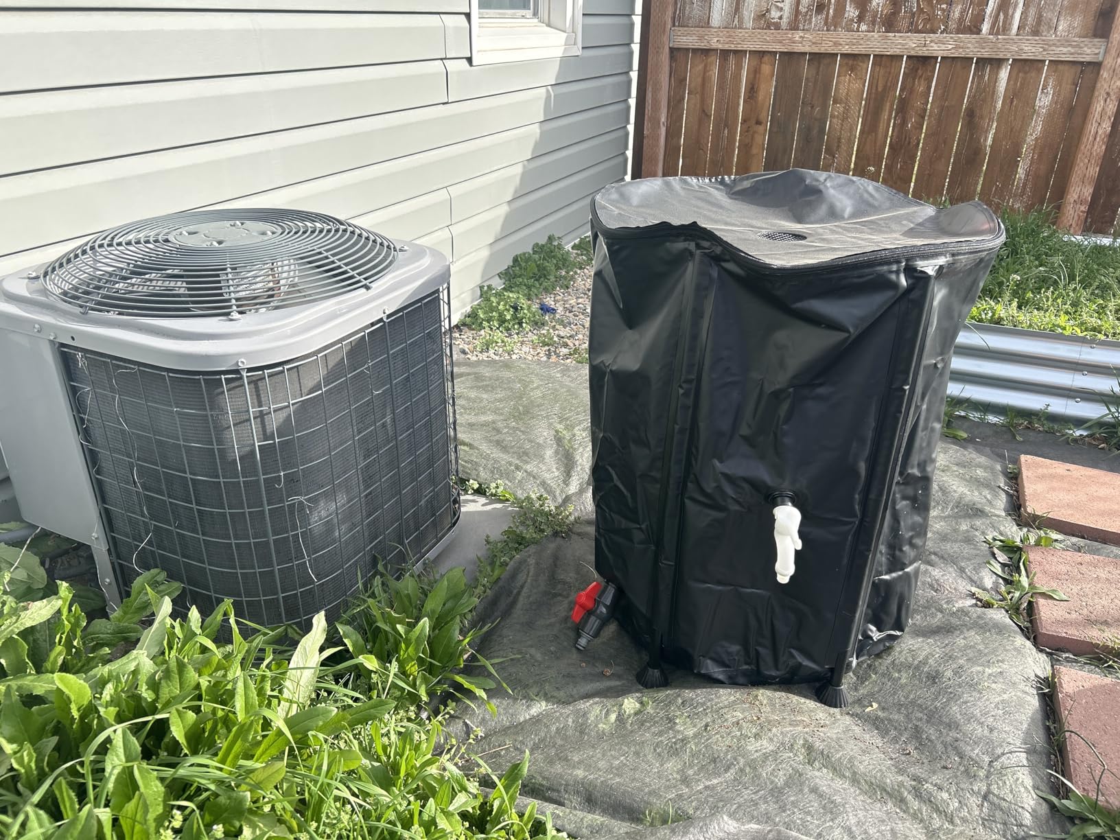 Collapsible Rain Barrel Water Storage Containers-53 Gallon Portable Rainwater Collect System Water Tank to Collect Rainwater from Gutter Downspout Water Catcher with Spigots,Filter and Overflow Kits customer photo 2