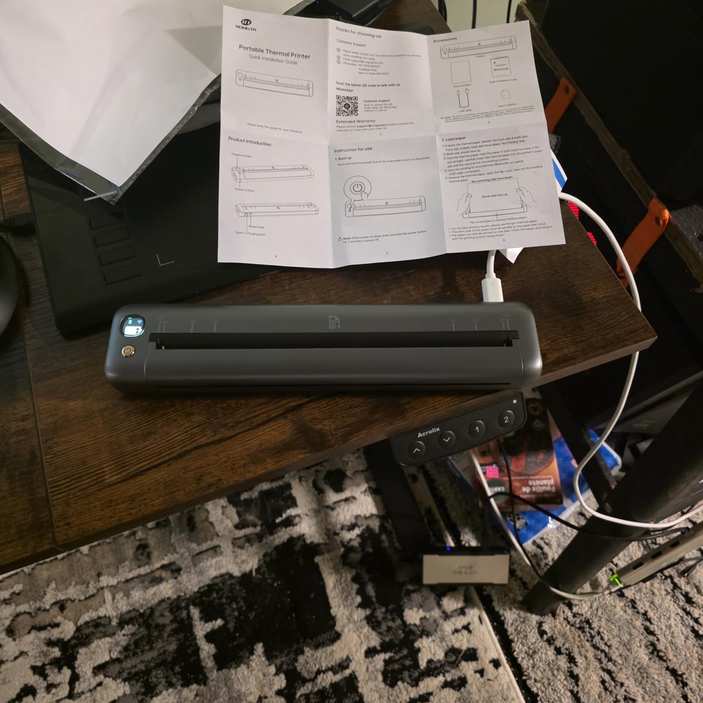 Rongta Portable Printers Wireless for Travel, Bluetooth Mobile Printer, Thermal Inkless Printer for School/Office/Home Use, Compatible with Android,iOS & Laptop (Gray) customer photo 1