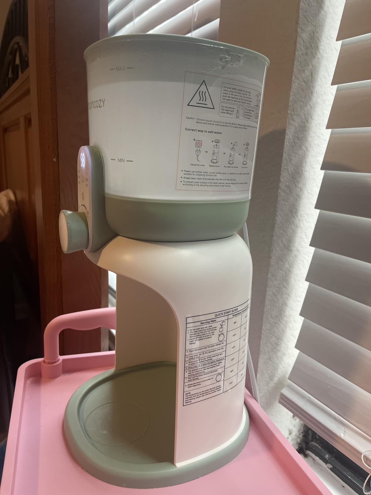 Momcozy Instant Water Warmer for Making Formula, Dual Lights for Night Feedings, 57 fl oz Large Capacity Detachable Tank, 6 Temperature Settings Water Dispenser customer photo 1