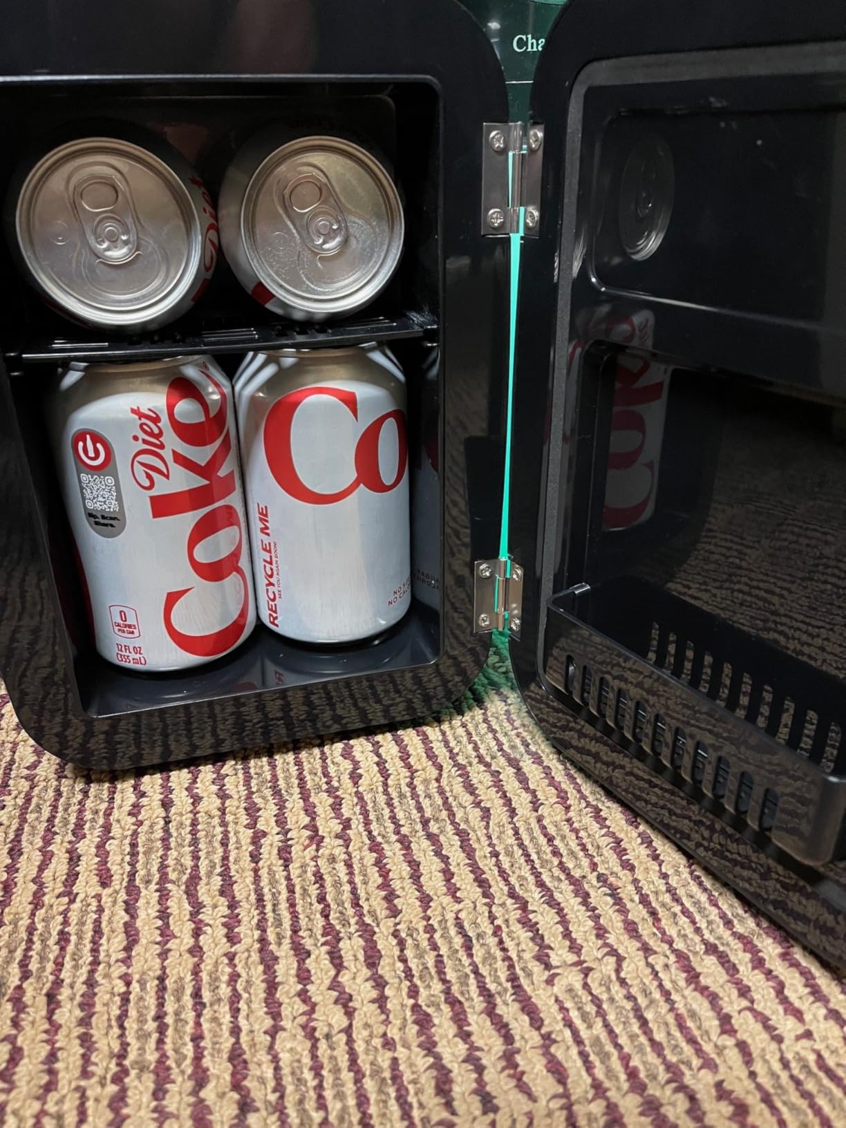Mini Fridge, 4 Liter/6 Cans Small Refrigerator With Dimmable LED Light, Gaming Small Fridge for Gaming Room and Bedroom customer photo 2
