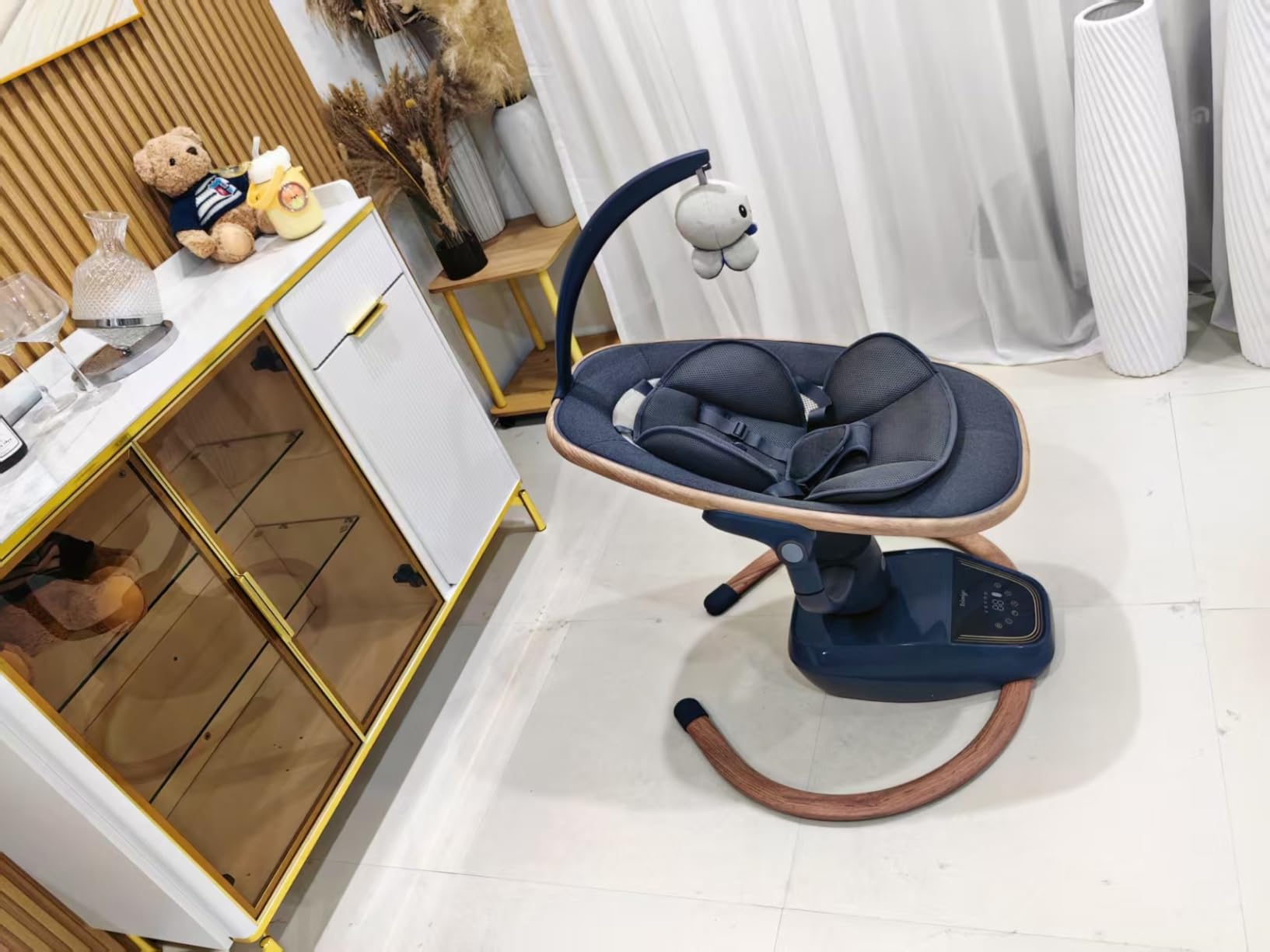 Trimigo Baby Swing for Infant to Toddler, 180° Adjustable 3D Electric Baby Swing, Remote, 5-Modes, 4-Speed, 3-Seat Height, 8 Melody, Newborn Swing, Infant Swing for Babies 0-12 Month (Girl and Boy) customer photo 2