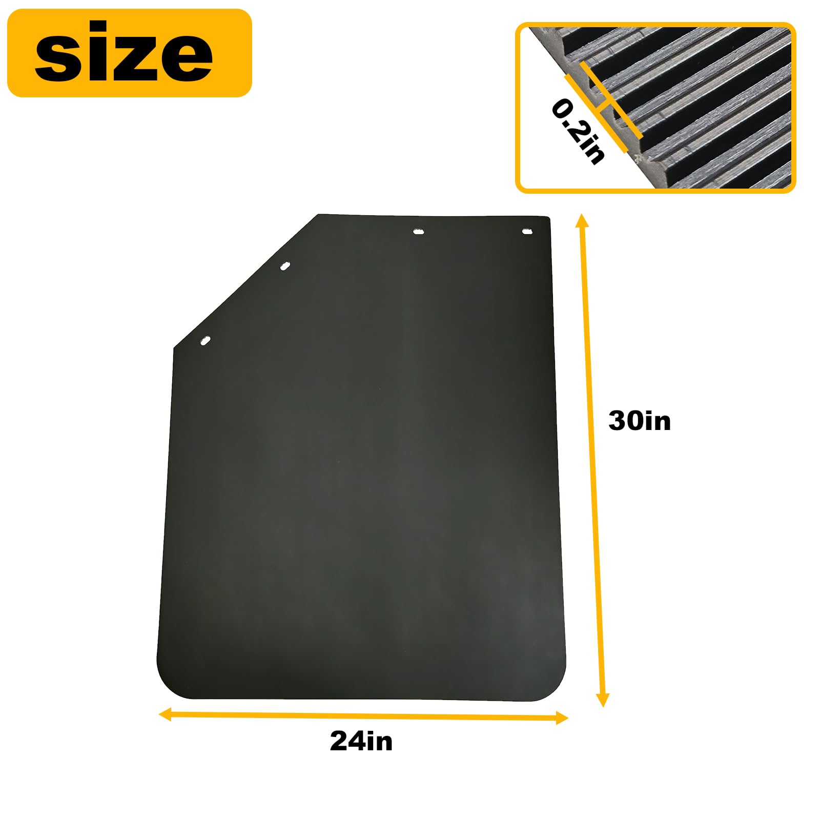 2 Pack 24 x 30 inch Black Polymer Mud Flaps Angled Fit for Semi Trucks Trailers customer photo 2