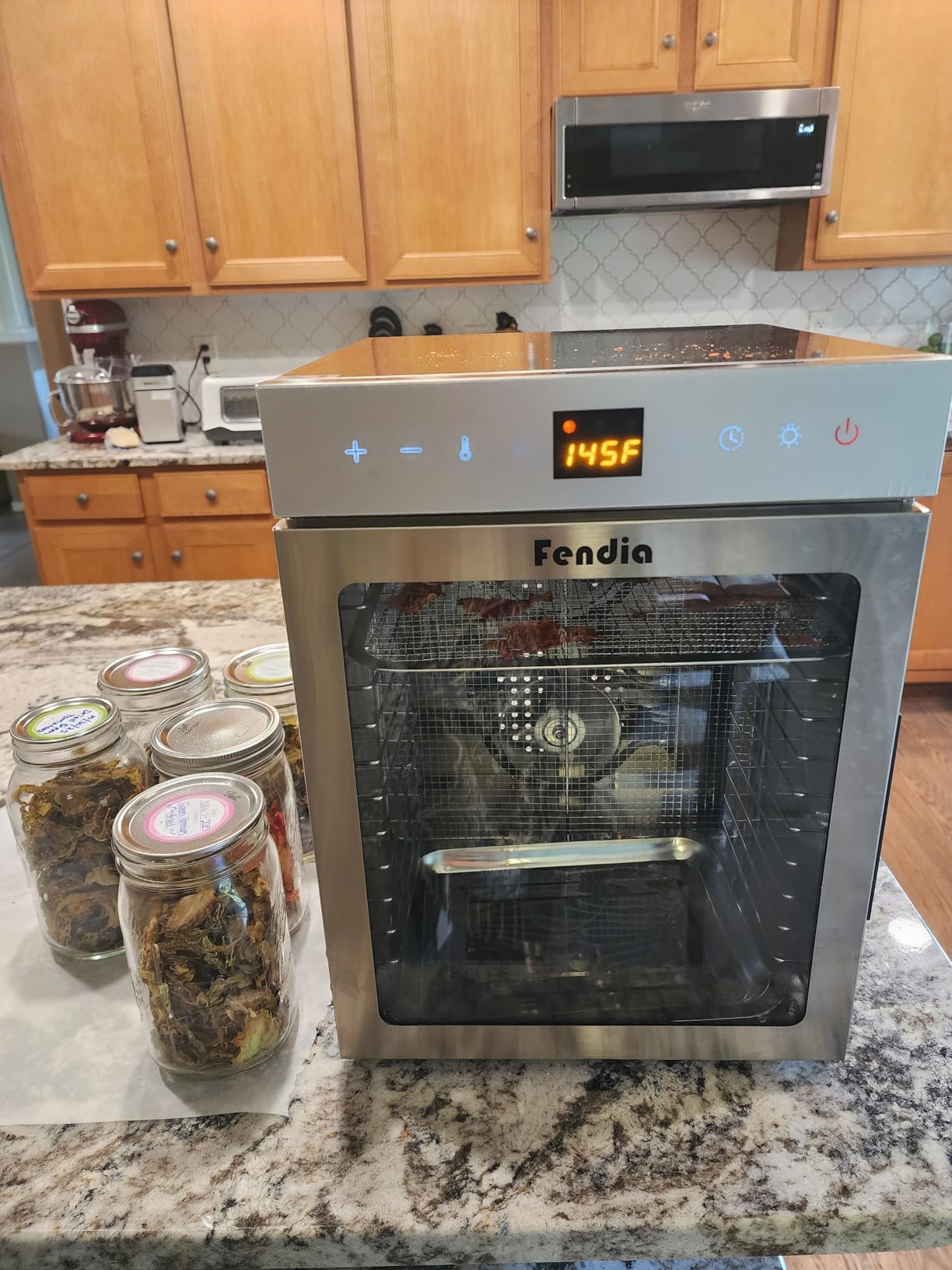 Food Dehydrator for Jerky, 12 Stainless Steel Trays, 1200W Fruit Dehydrator, 24H Timer and 190°F Temperature Control, Overheat Protection, Food Dryer for Jerky, Herbs, Fruit, Dog Treats customer photo 1
