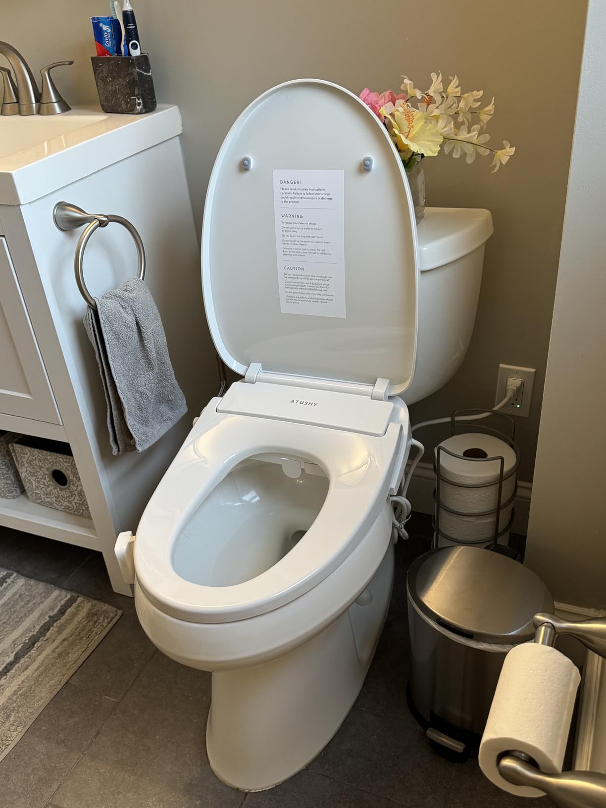 TUSHY Cloud+ Electronic Bidet w/Remote | Intelligent Remote w/Personal Settings, Instant Warm Water, Heated Seat and Air Dryer, Automatic Deodorizer (Night Light & Soft Close), Elongated customer photo 1