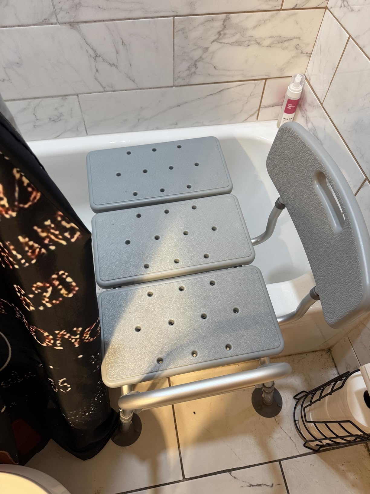 HOMLAND Tub Transfer Bench for Bathtub, FSA/HSA Eligible 400 lbs Heavy Duty Shower Chair with Backrest, Slip-Resistant Feet, Height Adjustable Shower Bench Shower Seat for Elderly and Disabled customer photo 1