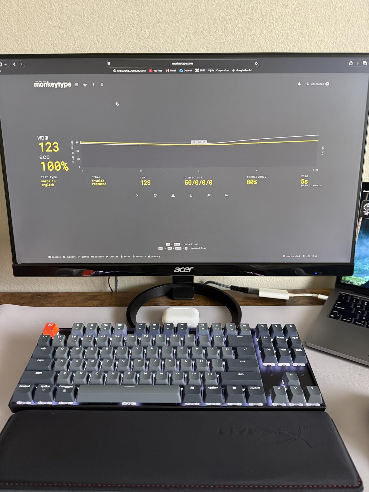 Keychron K8 Wireless Mechanical Keyboard - Silent Red Switch for Quiet Office and Gaming, TKL 87 Keys, Soft White LED Backlight, Bluetooth & USB-C Wired Connectivity, Compatible with Mac and Windows customer photo 1