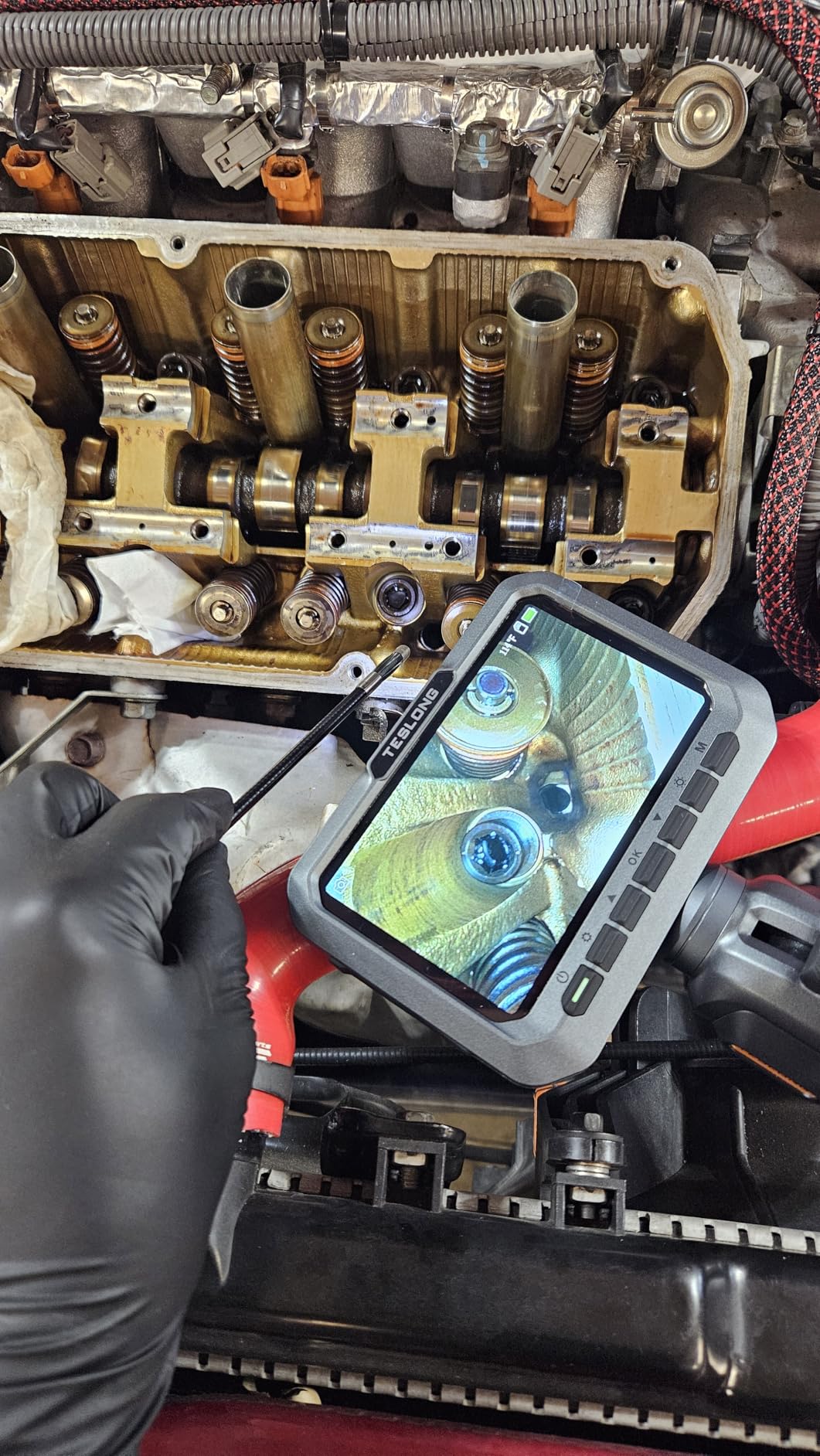 Teslong Two-Way Articulating Borescope, 5.5mm Slim Probe, 5.0'' Industrial Endoscope with Light, 5FT Flexible Snake Scope for Automotive, HVAC & Mechanics customer photo 1