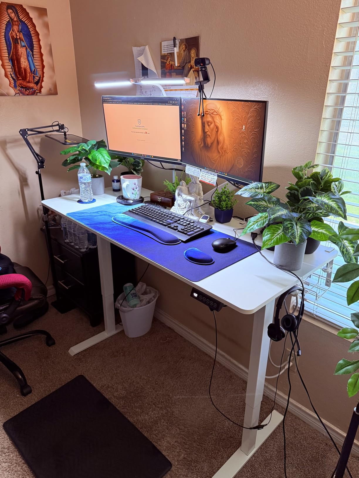 Veken 55 Inch Large Electric Standing Desk, Sit to Stand Up, Heights Adjustable, Work Home Office Computer Table customer photo 2