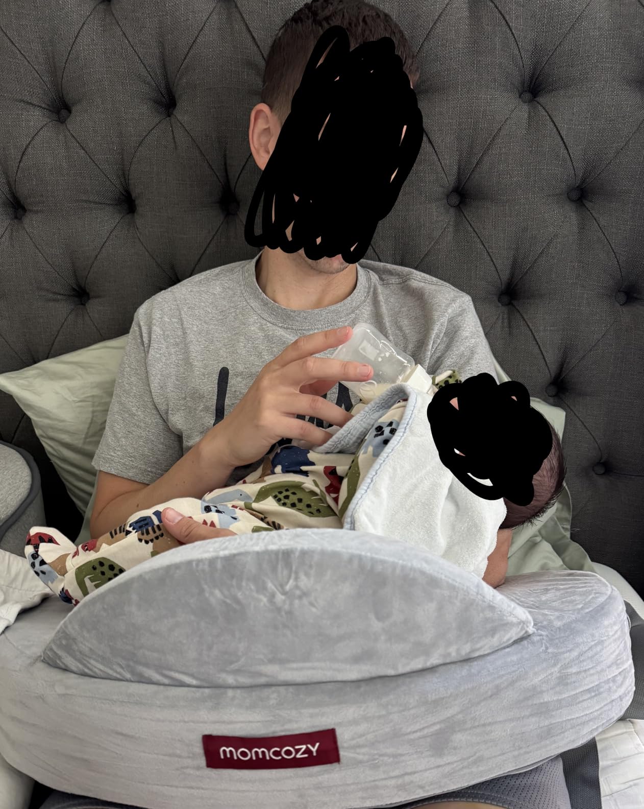 Momcozy Innovative Safety Guard Nursing Pillow - Firm & Springy Memory Foam - Wider Breastfeeding Cushion customer photo 1