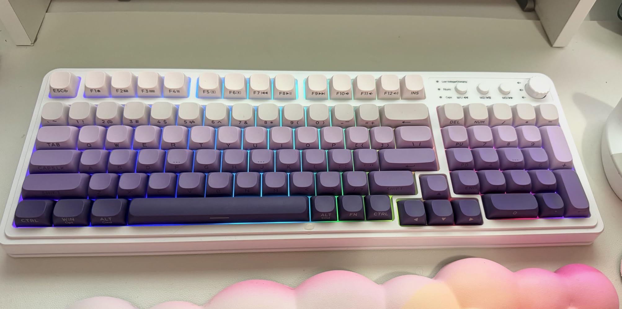 AULA S99 Gaming Keyboard, Wireless Computer Keyboards, Tri-Mode Bluetooth/2.4GHz/USB-C Custom Creamy Keyboard with Number Pad, RGB Backlit Media Knob Cute Programmable Keyboard for PC Gamer - Green customer photo 1