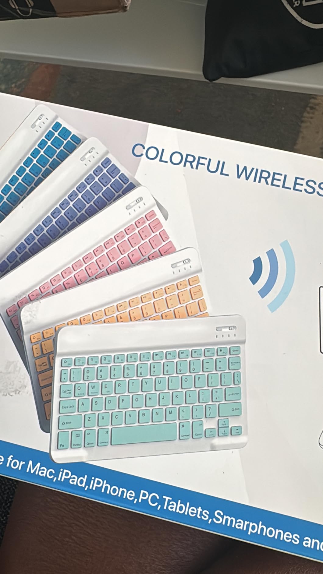 Backlit Bluetooth keyboard for Phone, Tablet, iPad Air, Pro, Mini, A16, M2, M3, Galaxy, ChromeBook, MackBook, Wireless Travel Keyboard for Computers - Rechargable, Lightweight, Slim, Easy to Carry customer photo 1