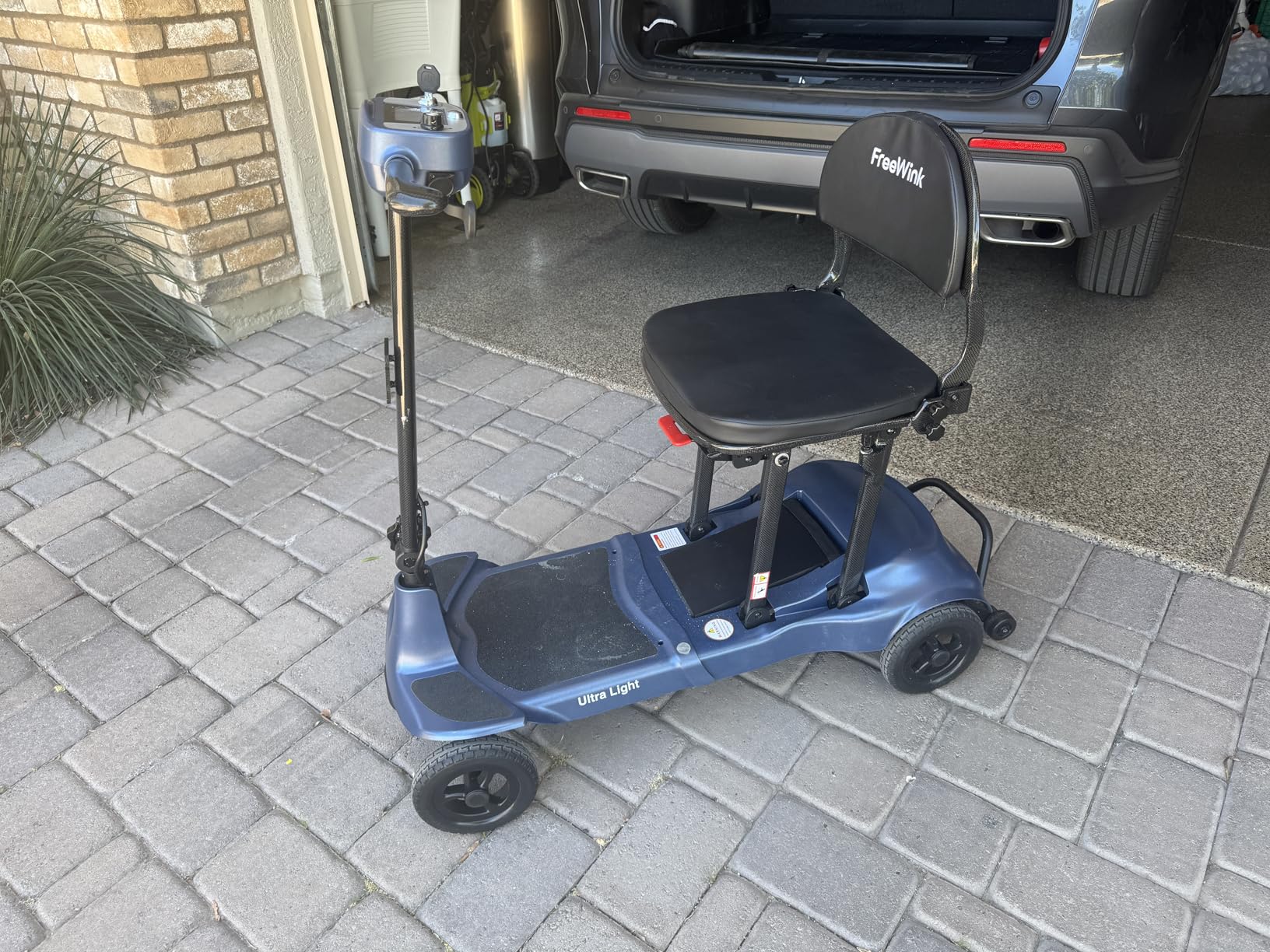 Mobility Scooters for Adults & Seniors - Ultra Lightweight 27.5 lbs Carbon Fiber Folding Electric Scooter - Airlines Approved All-Terrain Portable Scooter with Basket and Charger Included, Blue customer photo 1