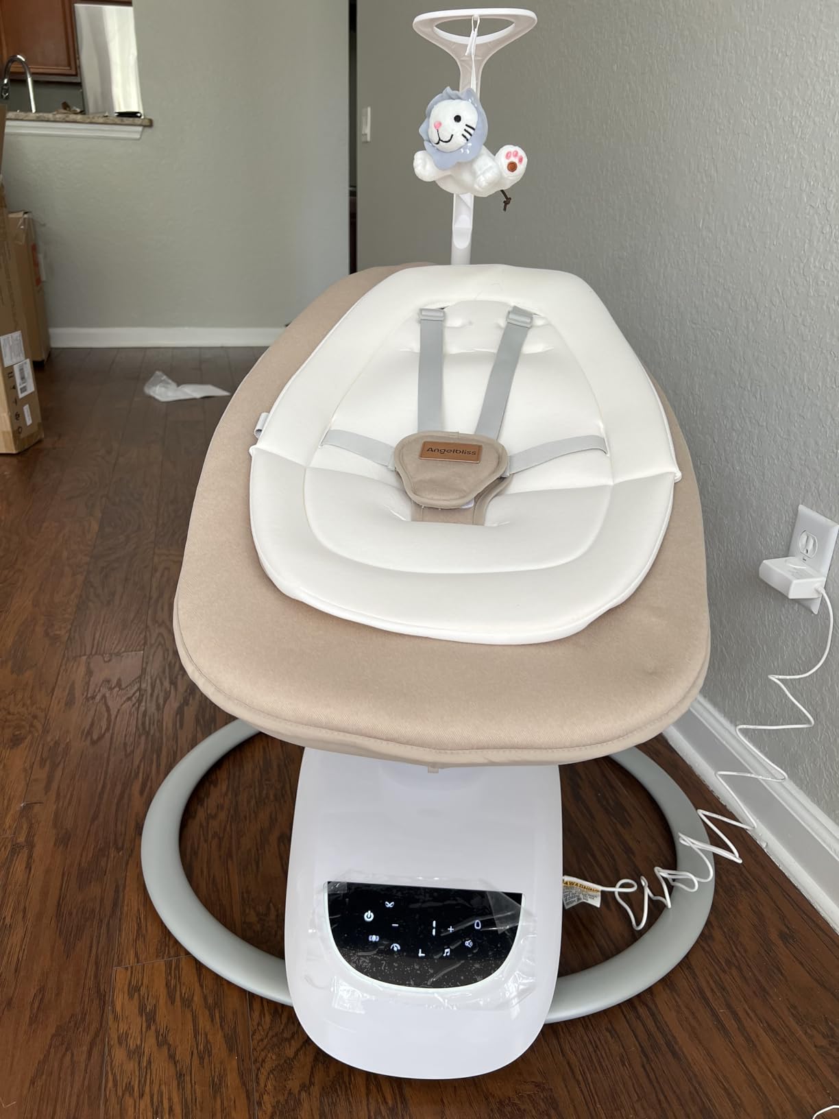 Angelbliss Baby Swing with Custom Motion, 3D-Motion Electric Swing with 6 Unique Motions & 4-Speeds, Bluetooth Enabled, 13 Preset Lullabies (Grey) customer photo 1