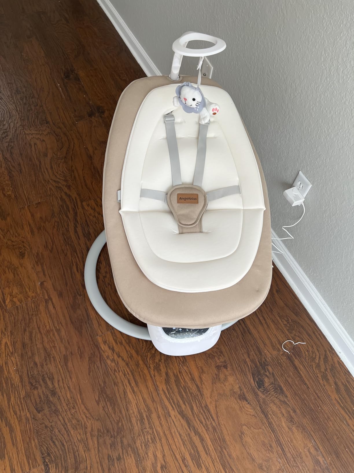 Angelbliss Baby Swing with Custom Motion, 3D-Motion Electric Swing with 6 Unique Motions & 4-Speeds, Bluetooth Enabled, 13 Preset Lullabies (Grey) customer photo 2