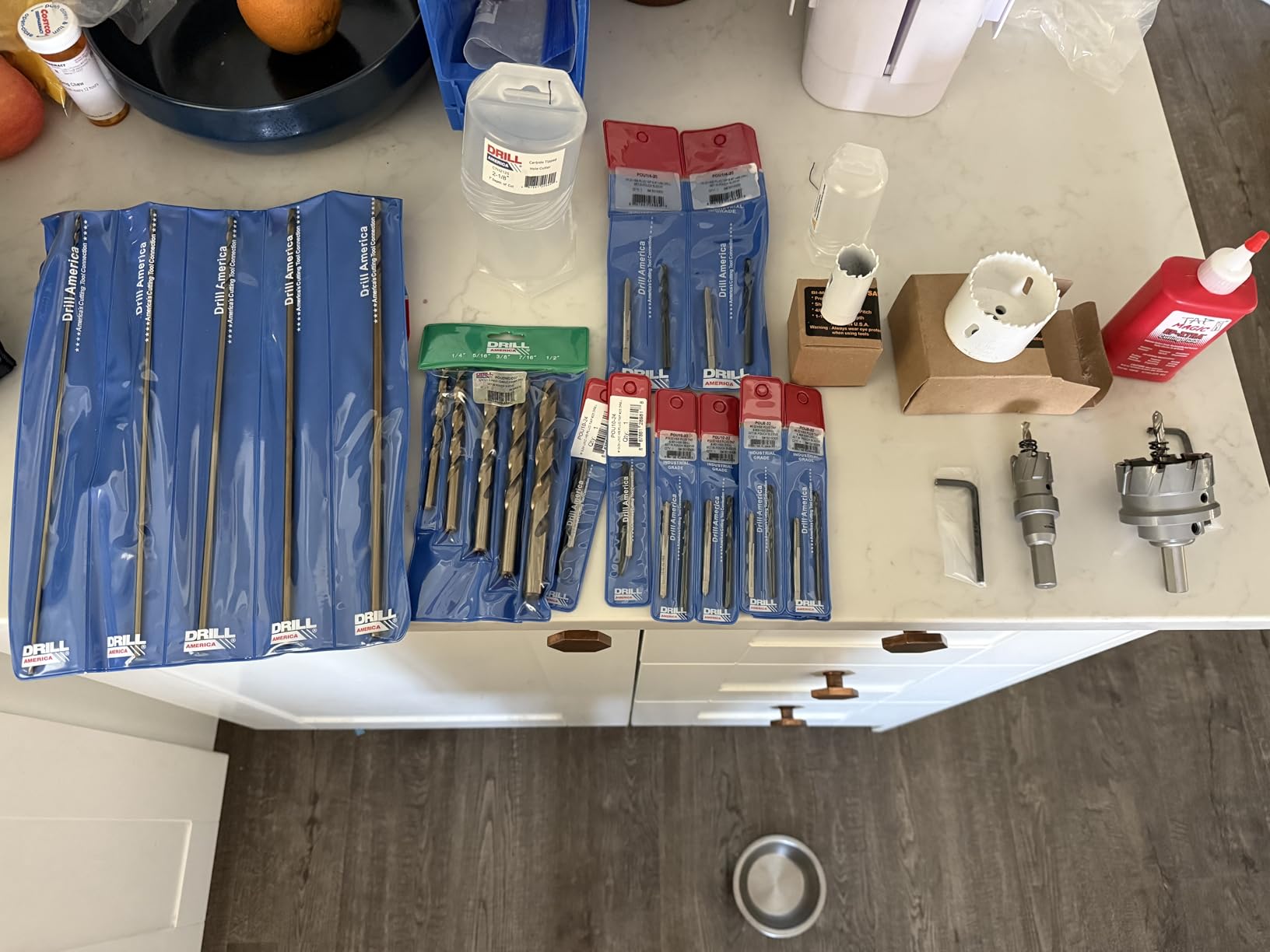 Drill America 35 Pc Locksmith Tool Kit - Hole Cutter, Drill & Tap Set w/Popular Hole Saws, Cutters, Taps, Cobalt Drill Bits, Cutting Fluid & Storage Bag customer photo 2