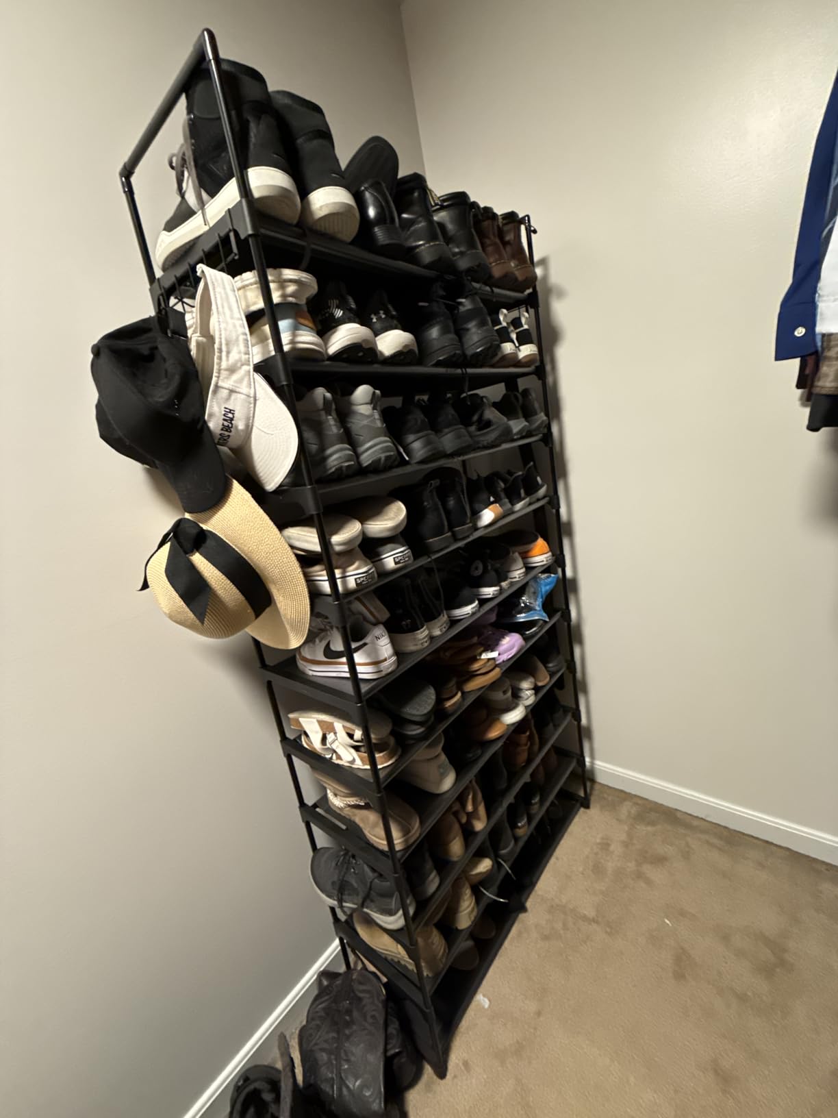 Kitsure Shoe Rack for Closet - 10-Tier Shoe Organizer with Hook Rack, Large-Capacity & Space-Saving Shoe Shelf for Entryway, Bedroom, Living Room,32.2