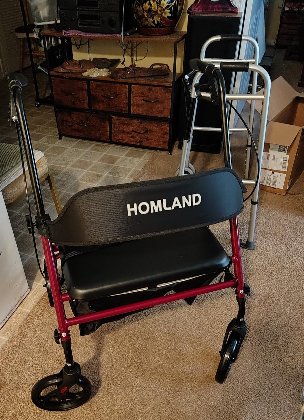 HOMLAND Bariatric Walkers for Seniors, 500lb Heavy Duty Rollator Walker with Extra Wide Padded Seat, 8