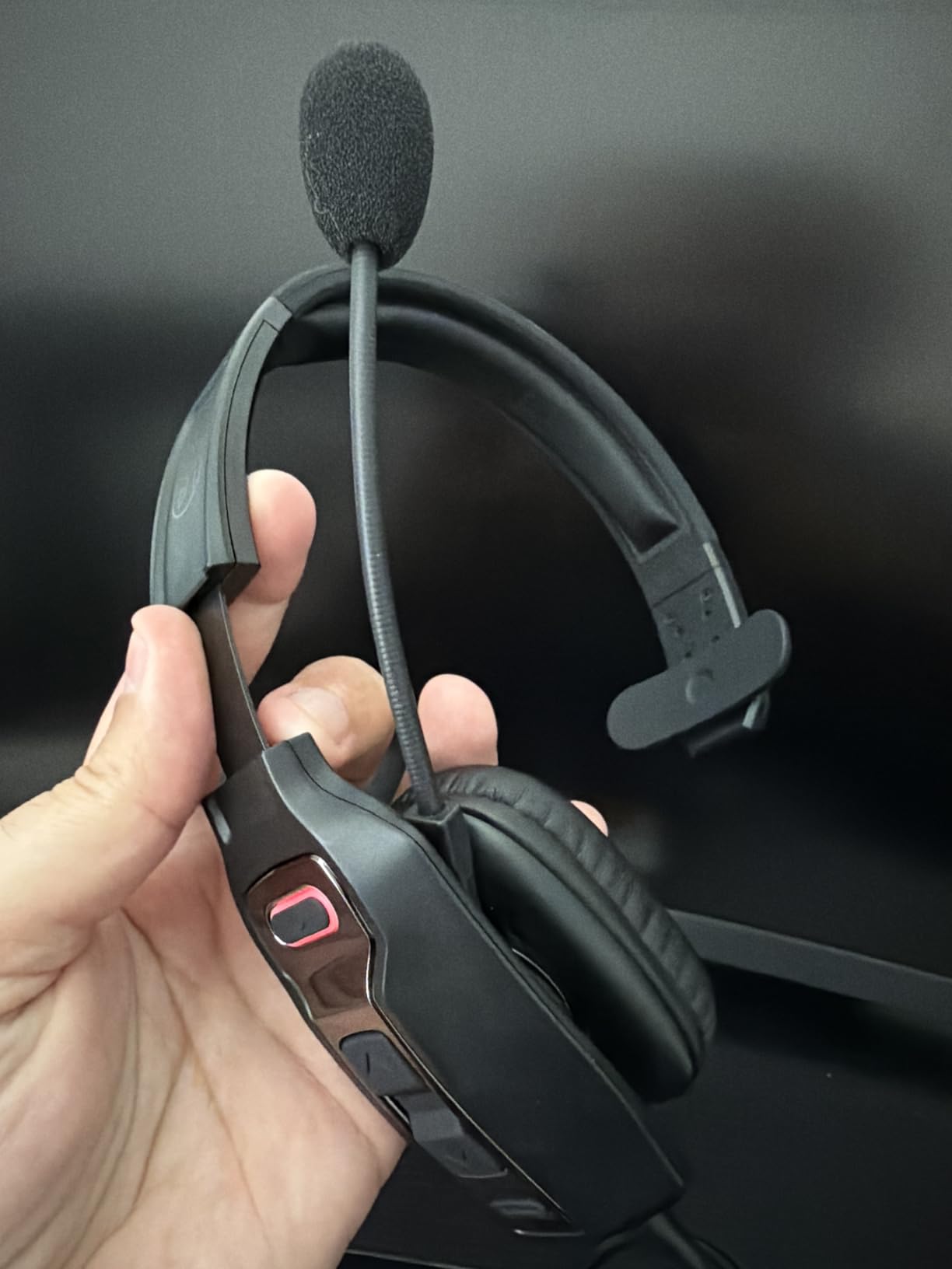 Trucker Bluetooth Headset with AI Noise Cancellation Microphone, Trucker Headset with 65Hrs Talk Time & Mute Button, Multipoint Connection customer photo 1