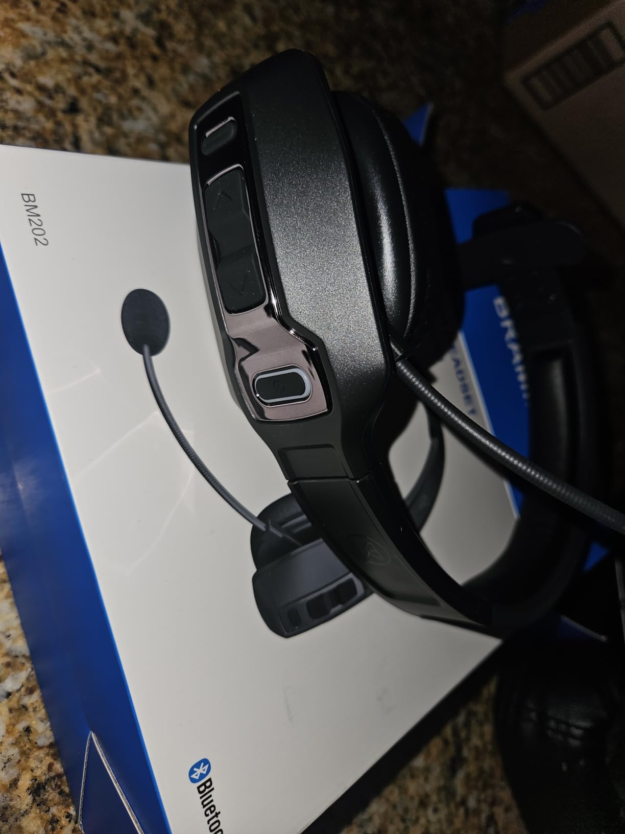 Trucker Bluetooth Headset with AI Noise Cancellation Microphone, Trucker Headset with 65Hrs Talk Time & Mute Button, Multipoint Connection customer photo 2