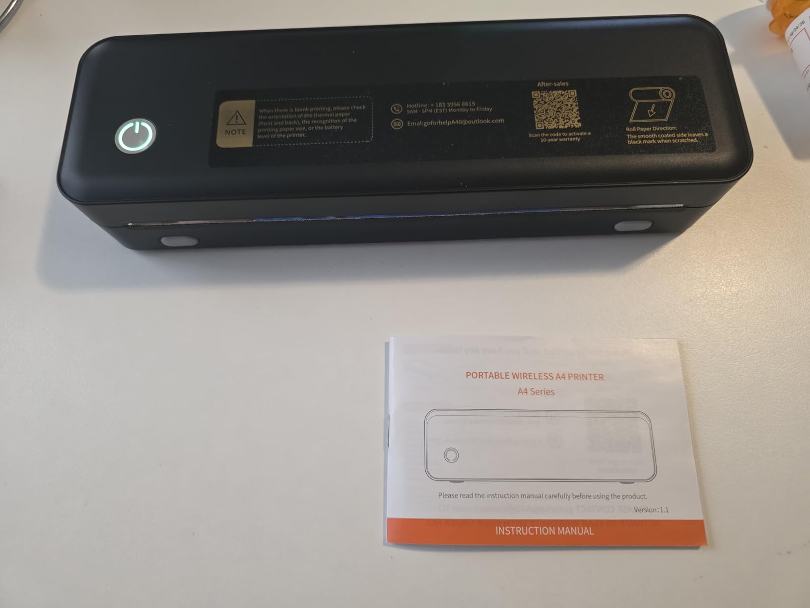 Portable Printer Wireless for Travel, Inkless Thermal Printer Supports 8.5 x 11 Inch Thermal Paper, Bluetooth Compatible with iOS, Android, Laptop Includes 2 Rolls & 10 Sheets of Paper Kit customer photo 1