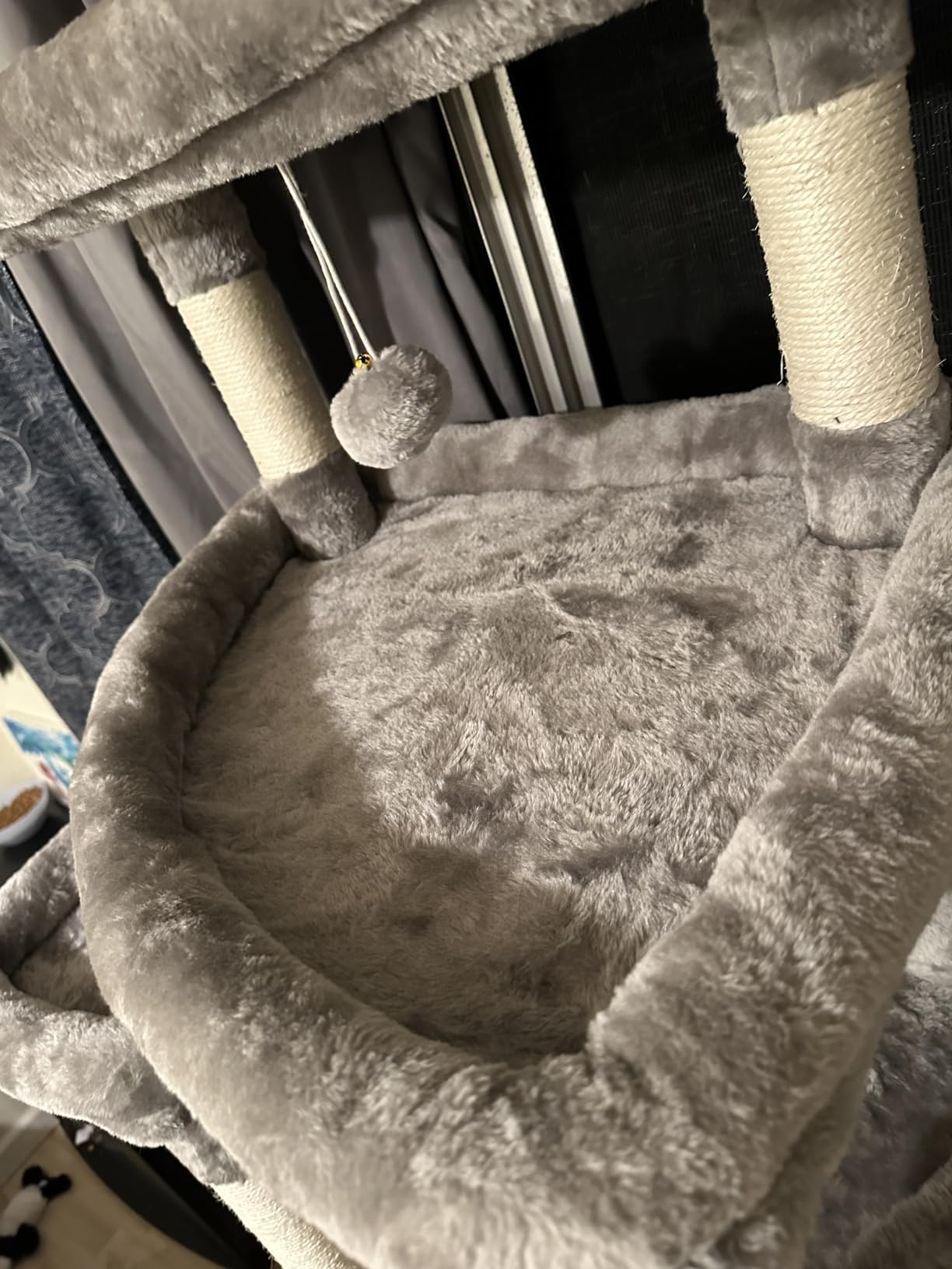 Taoqimiao 71 Inches Cat Tree for Large Cats 20lbs+, 3 Giant Perches, Multi-Level Cat Tree Tower, Widened Cat Condo with 9 Scratching Posts, Luxurious Hammcock & Basket, Smoky Gray, MS034G customer photo 2