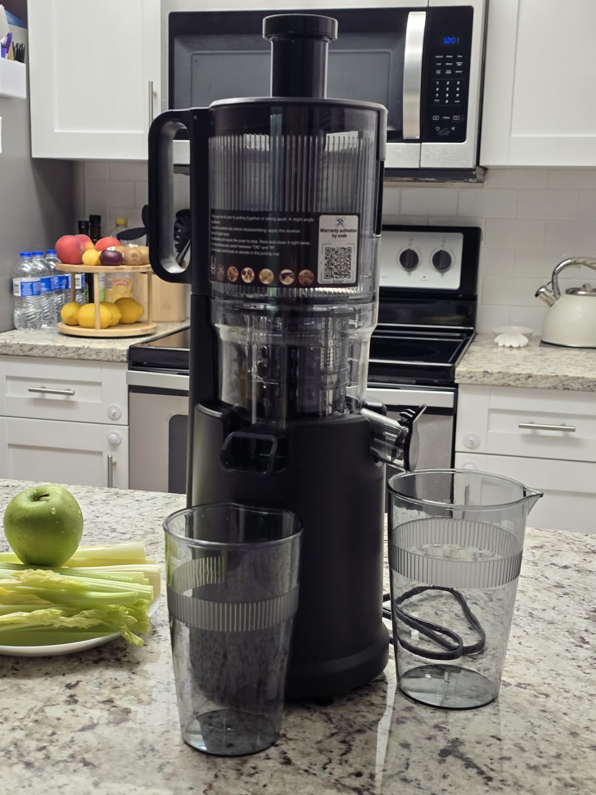 Slow Cold Press Juicer Machine: Electric Masticating Juicer Extractor Easy Clean - 5.4