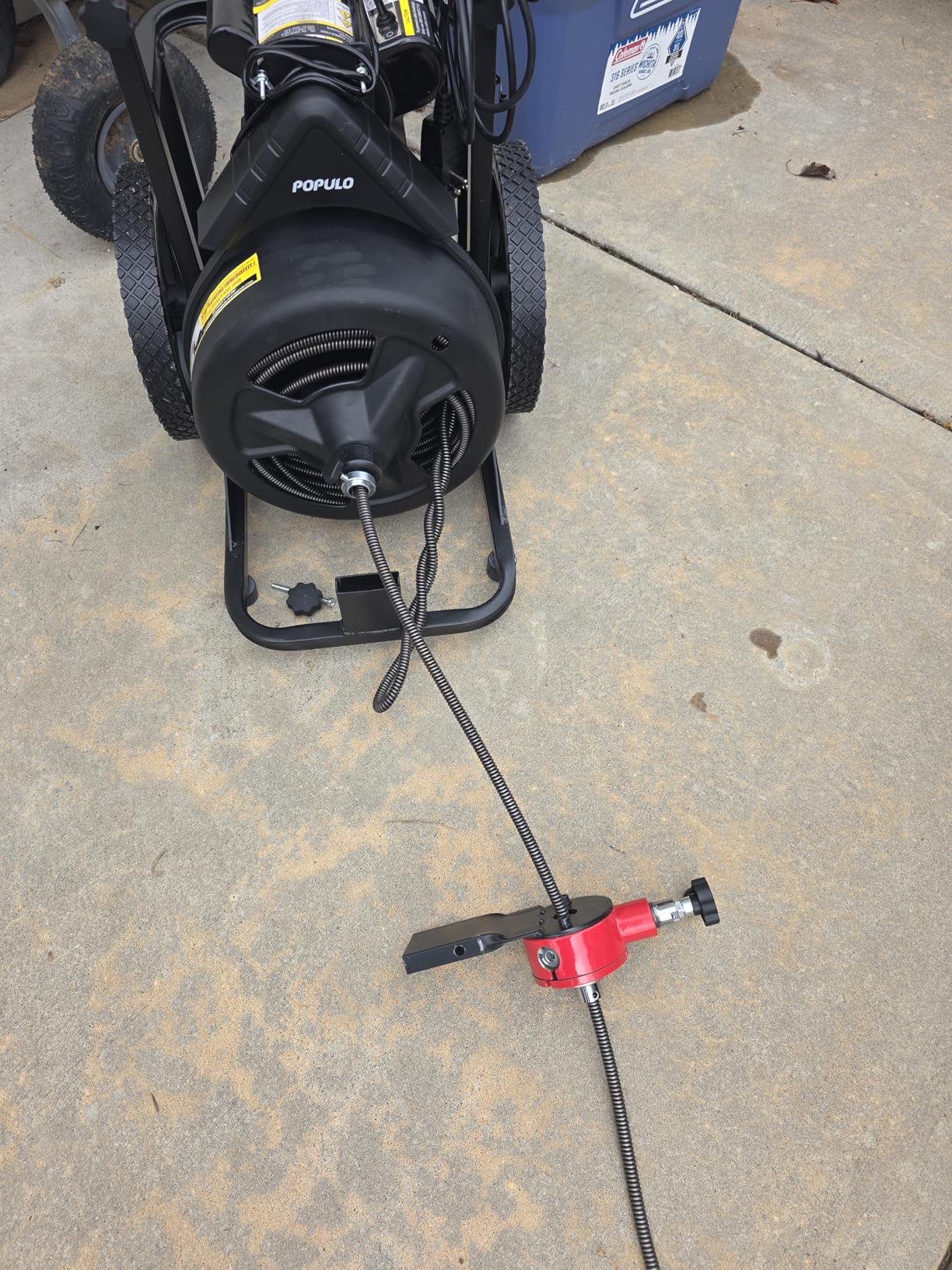 100 ft x 1/2 inch POPULO Auto Feed Electric Drain Snake Auger for 2 to 4 Inch Pipes customer photo 1