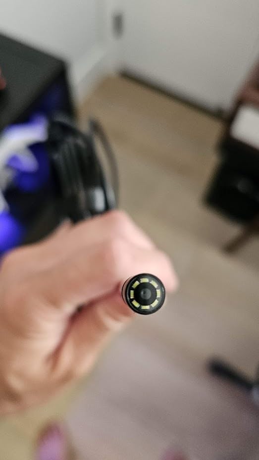 Endoscope with Light, 1080P HD Borescope Camera with 8 Adjustable LED Lights 8mm Lens, Inspection Camera with 16.5ft Semi-Rigid Cable, Compatible with iOS and Android customer photo 2