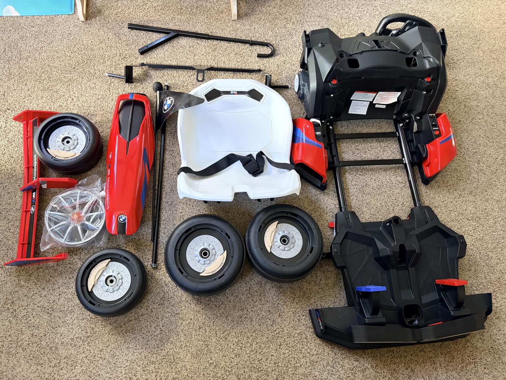 Wanan 36V Electric Go Kart with Adjustable Seat, Licensed BMW Drift Kart with Dual 2 x 300W Motors, Crazy Go Cart for Kids Ages 6-12, Cool LED Lights, Drift Mode and 2 Speeds (Red) customer photo 1