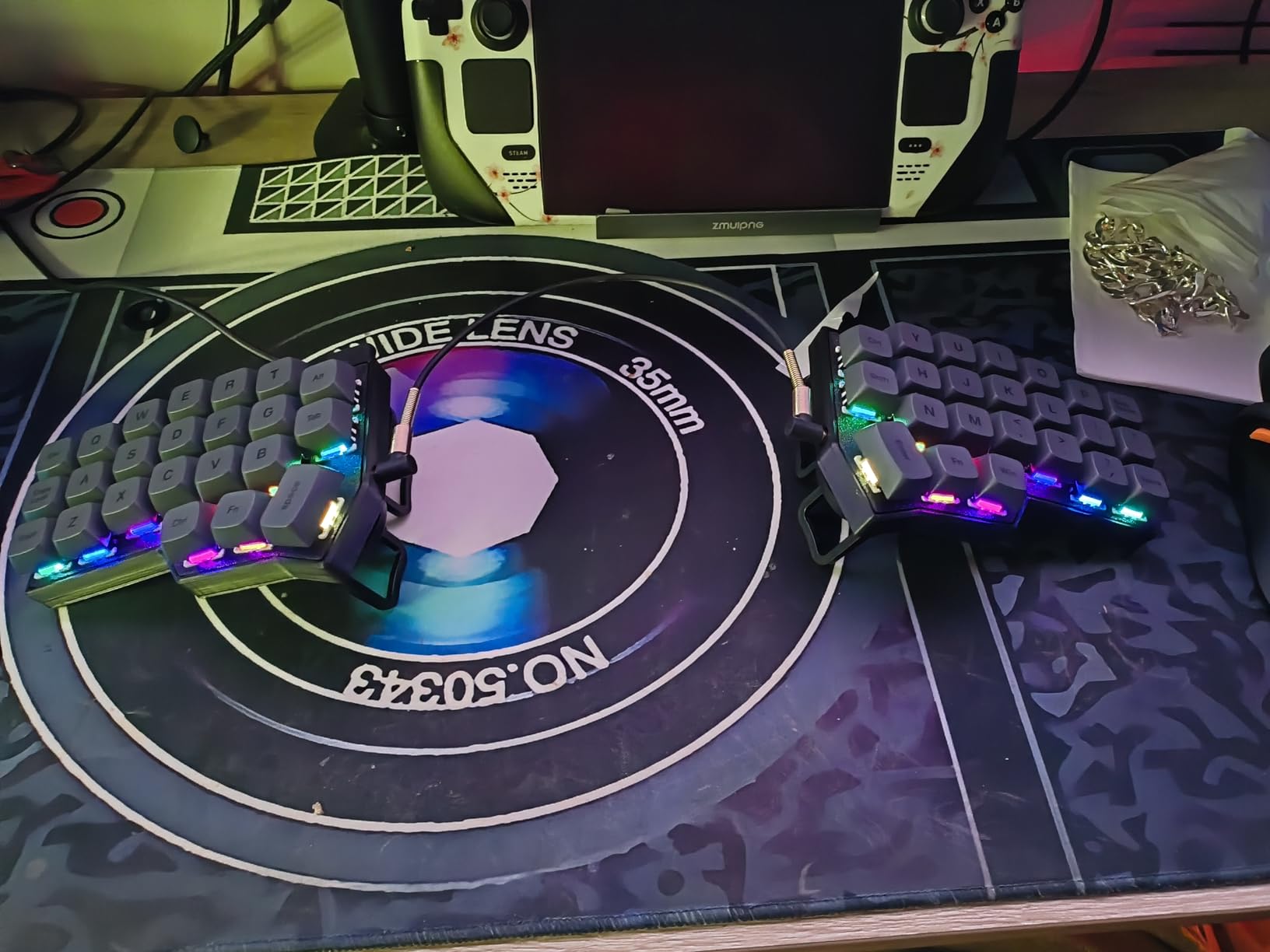 YIVU Corne V4.1 Split Ergonomic Keyboard, 40% 3x6 Ortholinear Layout, Hot-Swappable Mechanical Keyboard with Per-Key RGB, Vial and VIA Programmable, Comes with Pre-Lubed Linear Switches (Wired) customer photo 2