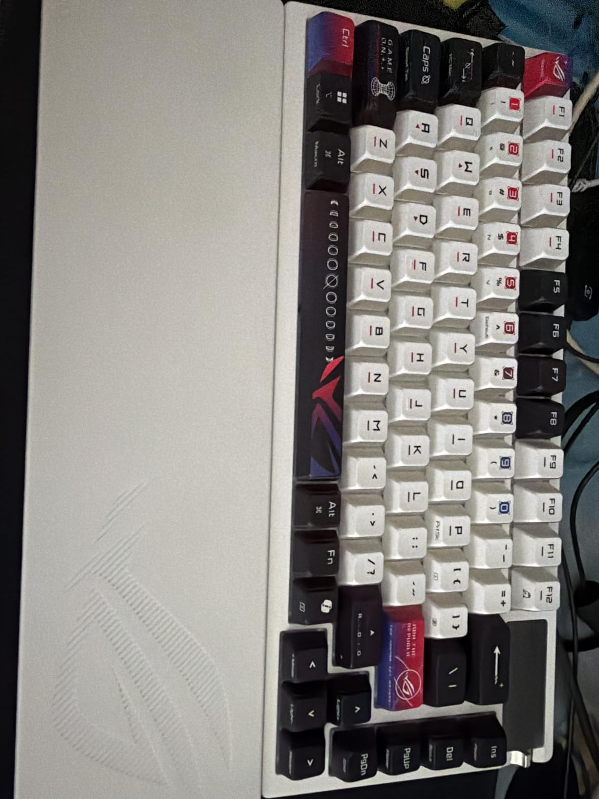 ASUS ROG Azoth X Wireless Mechanical Gaming Keyboard - 75% TKL, Tri-Mode Connectivity, Hot Swappable Pre-lubed ROG NX V2 Snow Linear Switches, South-Facing PCB, PBT Keycaps, PC/Mac Support - White customer photo 1