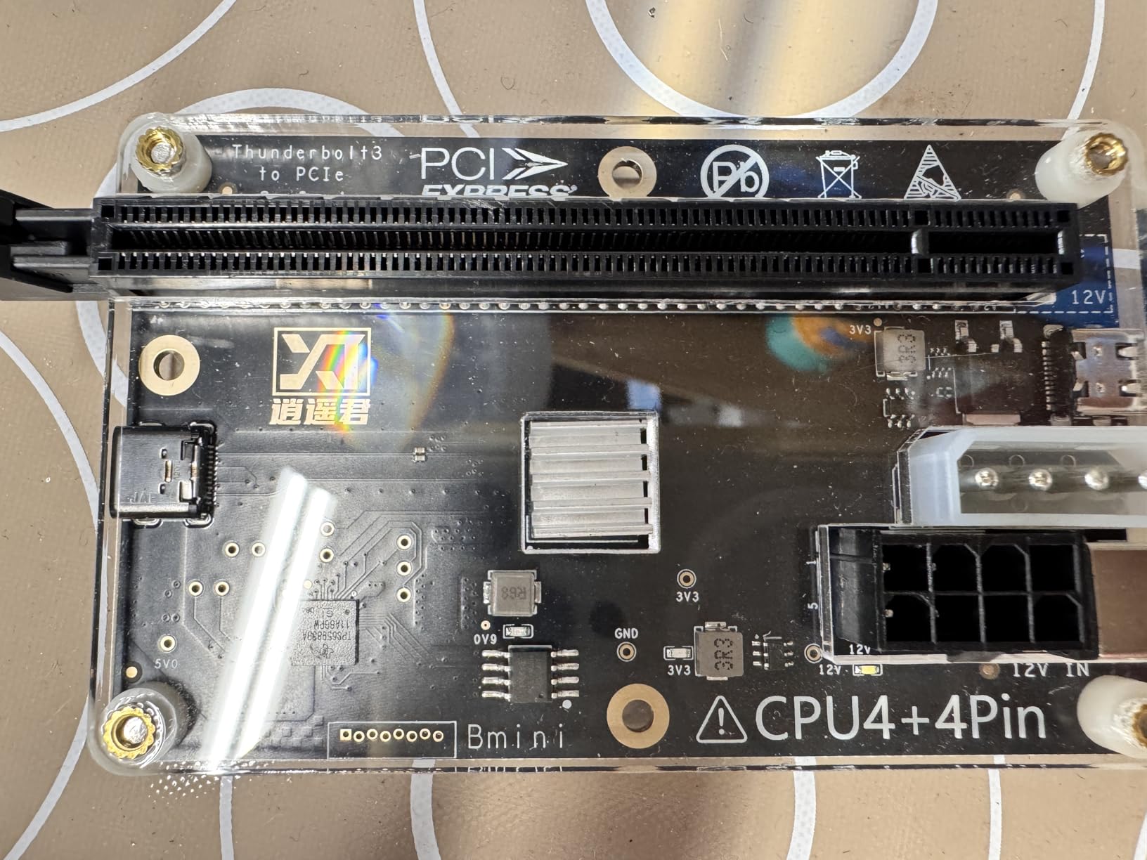 PCIE 3.0 x16 22Gbps eGPU DOCK, Thunderbolt 4 cable, compatible with external GPU NVIDIA AMD Graphics Card for Windows Laptop Console featuring Thunderbolt 3/4 USB 4, Powered by PD/8PinCPU/Molex/DC5521 customer photo 2