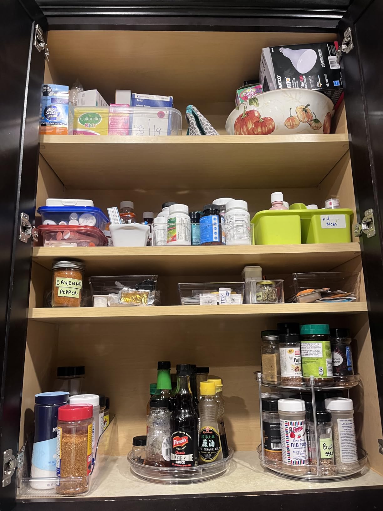 2 Tier Non-Skid Acrylic Lazy Susan Turntable Organizer - Rotating Spice Rack - Spinning Organization Tray for Kitchen, Pantry, Countertop, Closet, Bathroom, Vanity, Medicine Cabinet Organizing, 9.25'' customer photo 1