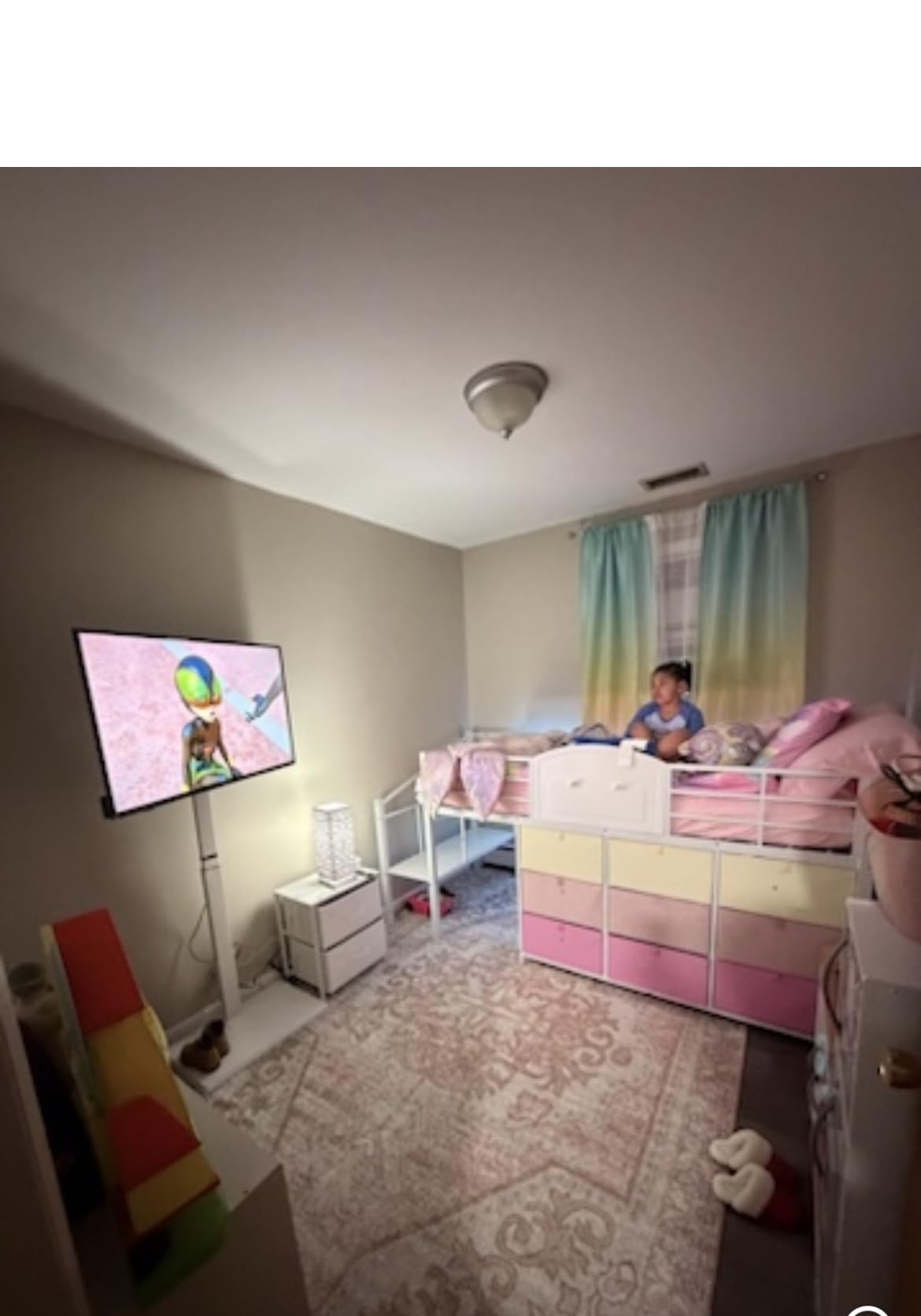 VIAGDO Low Loft Bed Twin Size with 9 Storage Drawers and LED Lights, Metal Twin Loft Bed with Stairway Shelf Storage, Low Loft Bed with Safety Guardrail and Under-Bed Hideaway for Kids, Grey customer photo 1