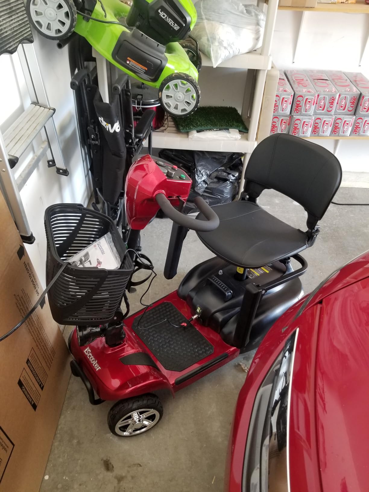 iScooter 20Miles Mobility Scooter, Up to 300LBS 4 Wheels Electric Mobility Scooter for Seniors & Adults, Electric Wheelchair with Removable Battery, Dual Baskets, Crutch Holder, USB Port, Long Range customer photo 1