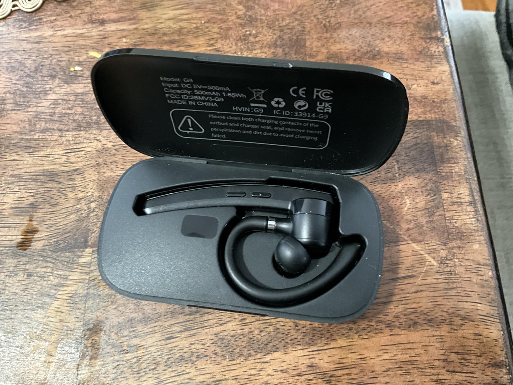 Bluetooth Headset, Wireless Bluetooth 5.3 Earpiece, 90Hrs Hands Free Headset with APTX HD Audio & Mute Button, Dual Noise Cancelling Mics, Single-Ear Headphone for Trucker/Business/Office/Gym customer photo 1