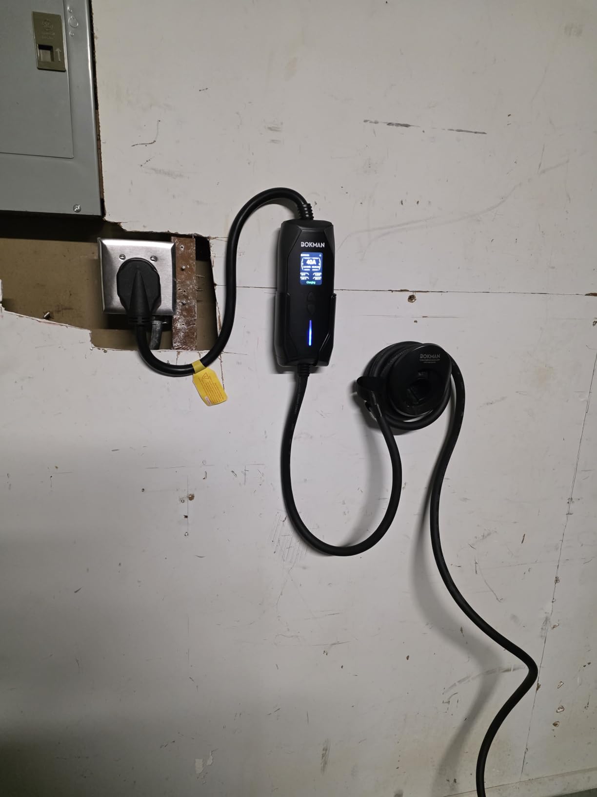 bokman Portable Level 2 & Level 1 EV Charger (240V, 40A), 20ft Cable and NEMA 14-50 Plug and NEMA 5-15 Adapter for Household Socket, Current Adjustable 6-40Amp (J1772 Connector) customer photo 2
