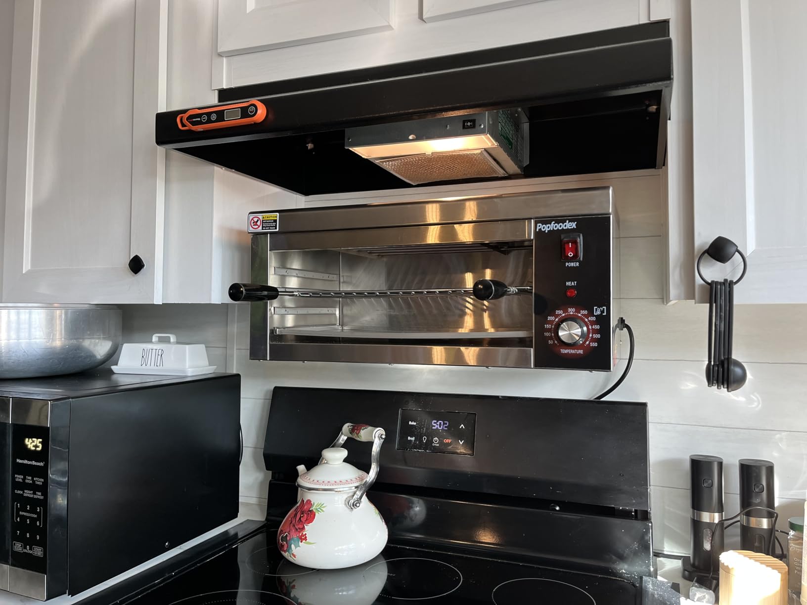Salamander Broiler, 1500W Electric Cheese Melter w/ 550°F Heating and Stainless Steel Body, Commercial Broiler w/Removable Crumb Tray, Salamander Grill For Pizza, Grill Steaks, Sandwiches customer photo 3