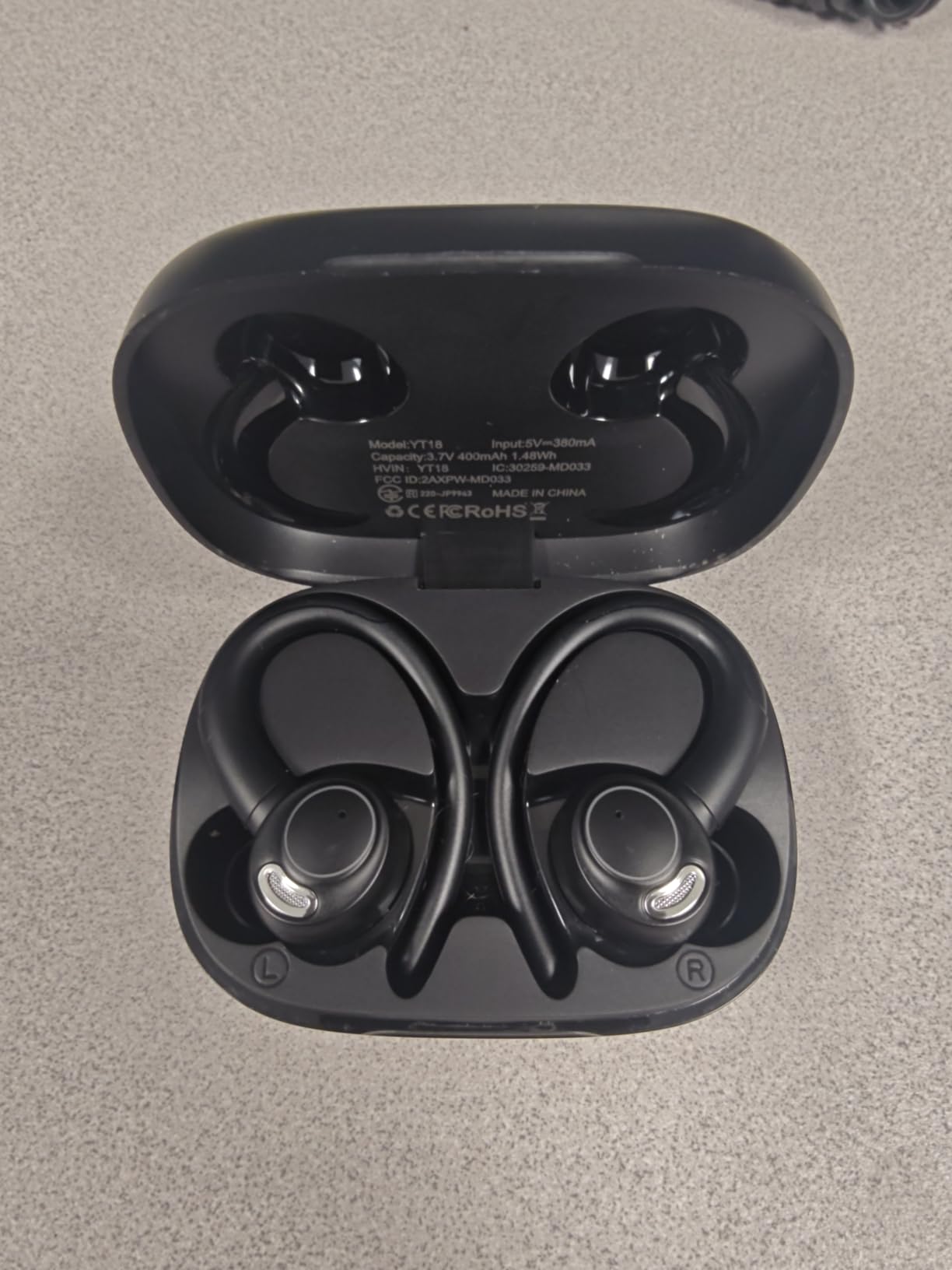 Wireless Earbuds, Bluetooth 5.4 Headphones Sport, Over Ear Buds With ENC Noise Cancelling Mic, 48H, Wireless Earphone With Earhooks, Stereo Deep Bass, IP7 Waterproof ear bud for Workout Running, Black customer photo 1
