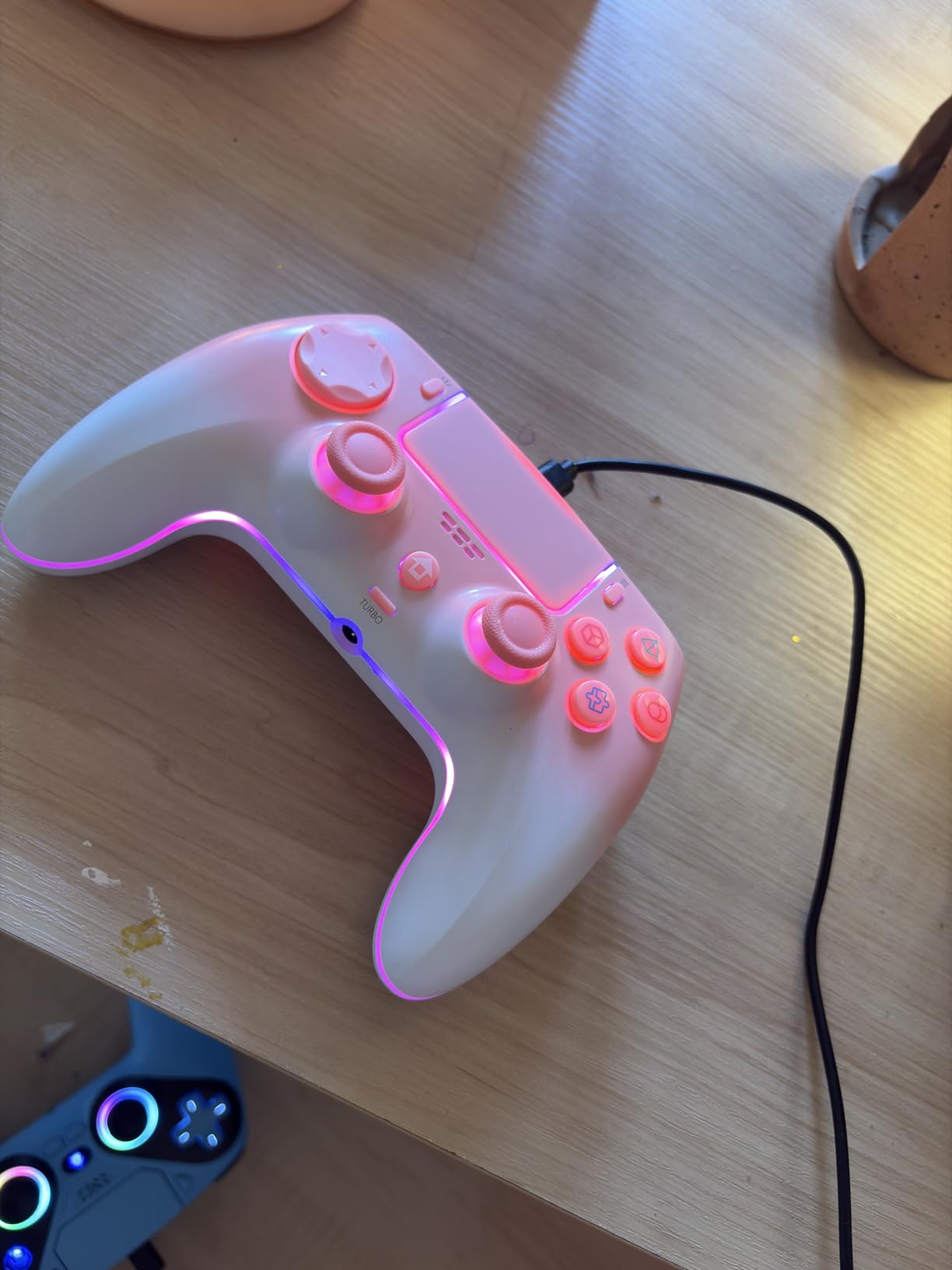 Wireless Controller for PS5 Pro/PlayStation-5/PC/Mac with Hall Effect joystick trigger/Back Paddles/Cool RGB/Motion Sensor/TURBO/3.5mm Audio Jack - Built-in Speakers customer photo 2