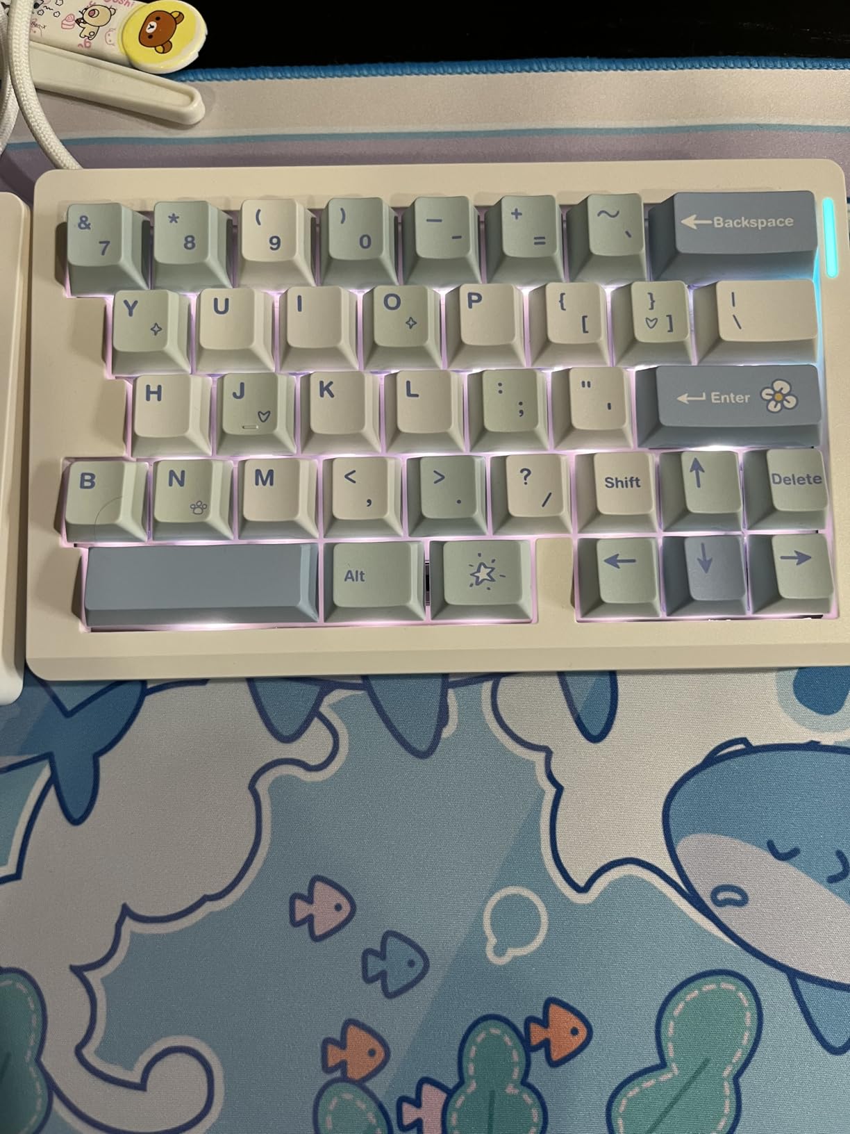 EPOMAKER Split70 Wireless Ergonomic Keyboard with QMK/VIA and Knob, Mechanical Gaming Keyboard with RGB, Hot-Swap, Creamy Linear Switch, PBT Keycap, Mac Modifier, Gasket, 70% Split Layout (Black) customer photo 2