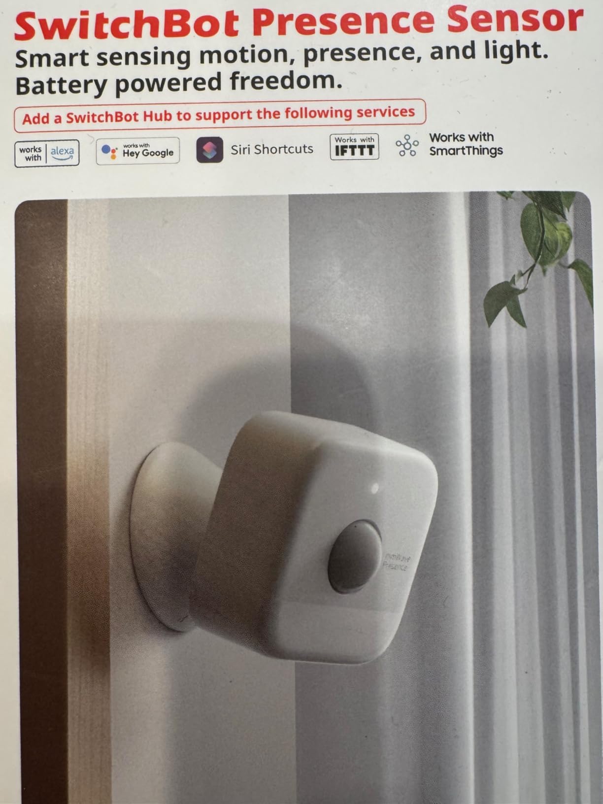 SwitchBot Smart mmWave Radar Motion Sensor, Bluetooth Presence Sensor with Dynamic Detection & Zone Positioning, Compatible with Alexa, HomeKit & Apple Home via SwitchBot Hub customer photo 2