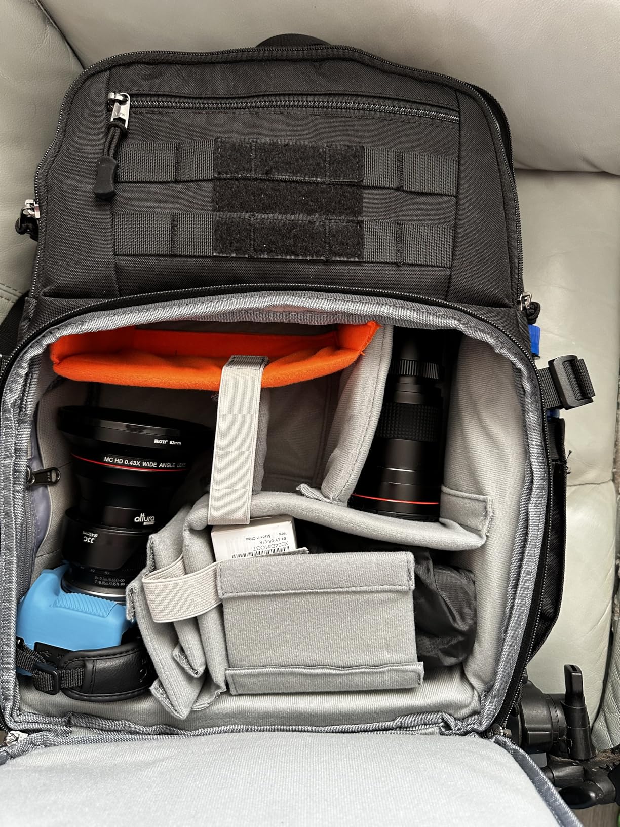 RAINSMORE Camera Bag Backpack for DSLR/SLR/Mirrorless Camera Bags for Photographers 15.6 Inch Waterproof Tactical Photography Case with Rain Cover & Tripod Holder, Black customer photo 2
