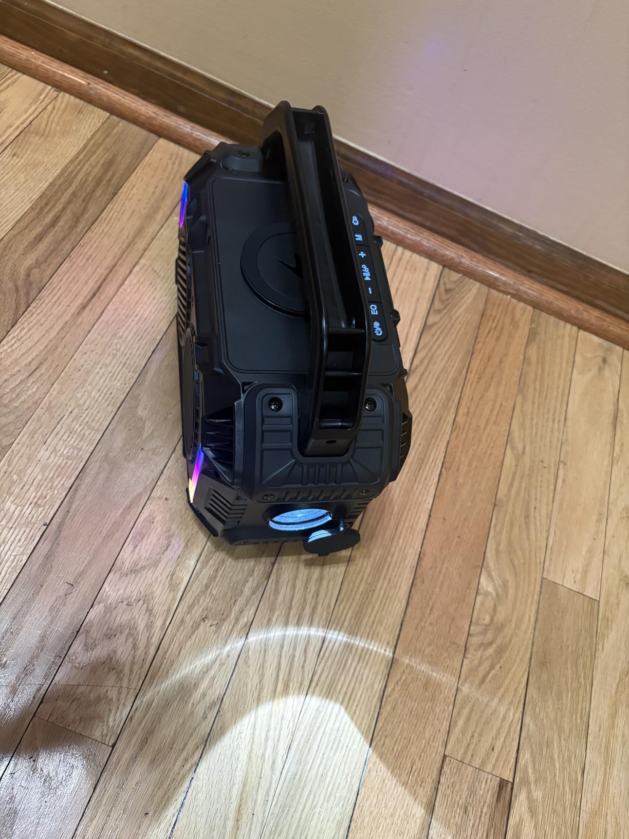 Wilody Speakers Bluetooth Wireless, 100W Loud Outdoor Speaker with Bass, IPX7 Waterproof Floatable, 20H Playtime, Wireless Charge, TWS, RGB Light, Portable Speaker for Work, Garage, Outdoor (Black) customer photo 2